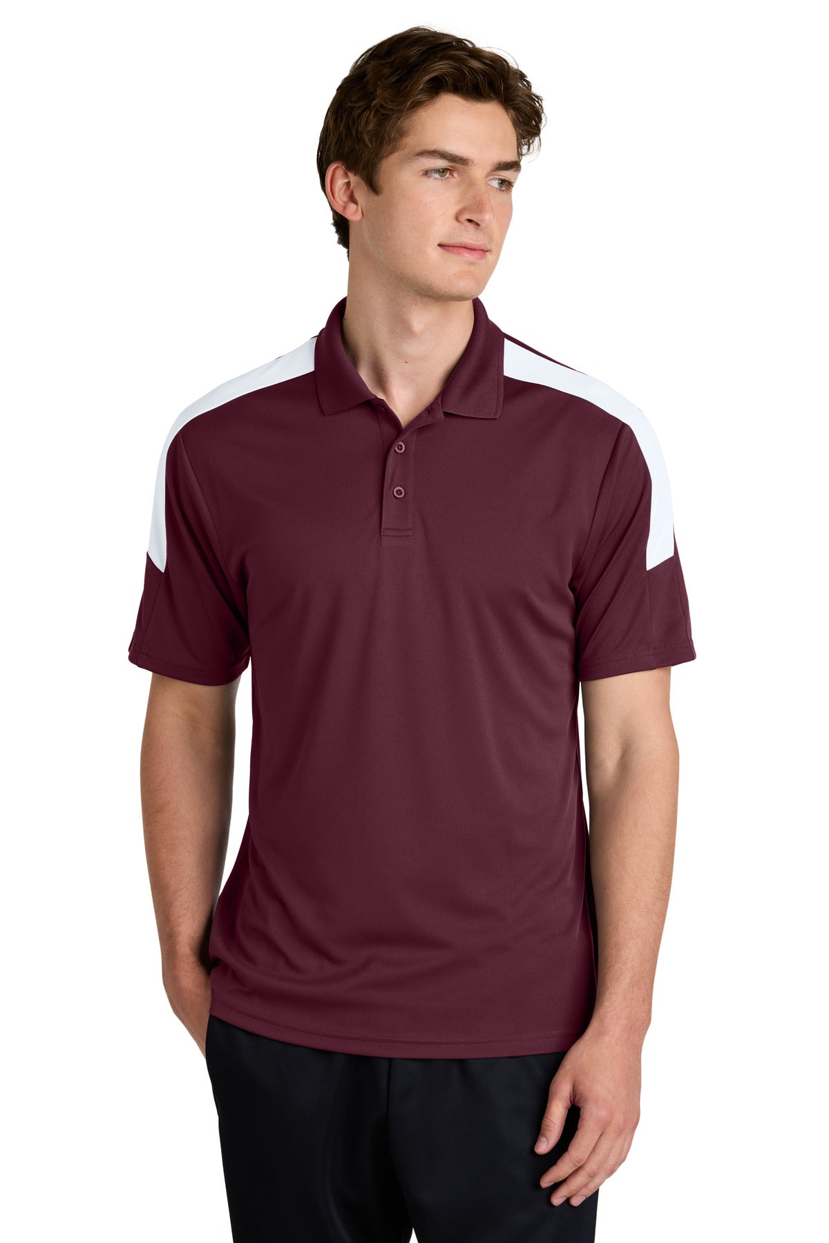 Sport-Tek Competitor United Polo - Maroon/ White