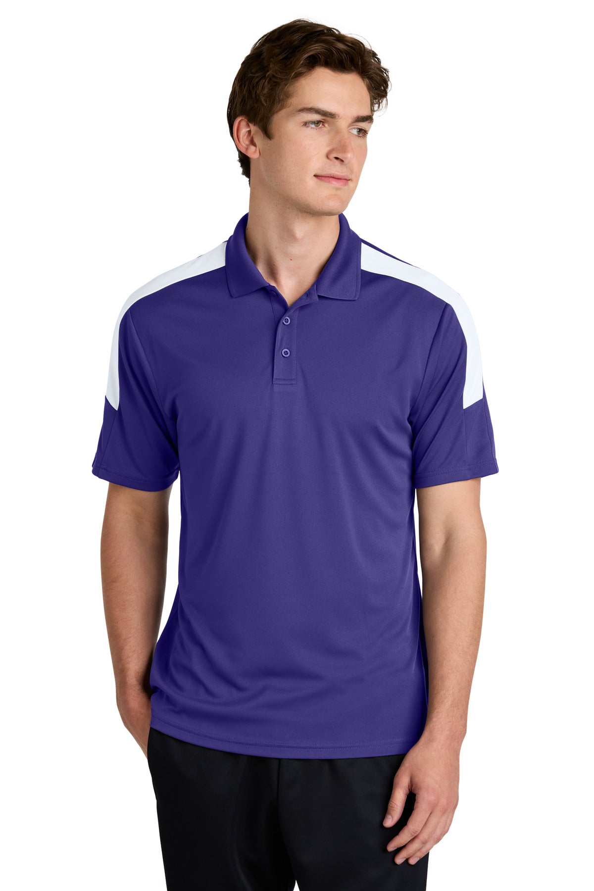Sport-Tek Competitor United Polo - Purple/ White