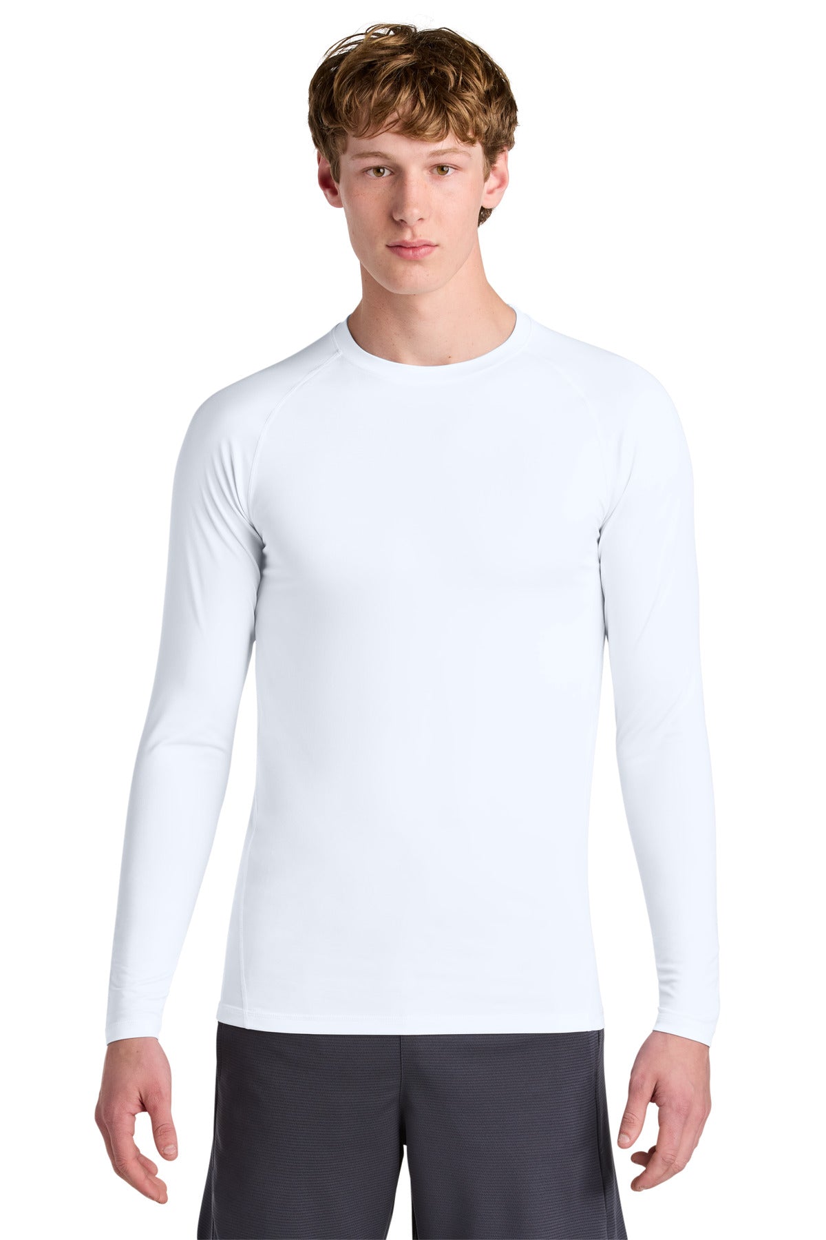 Sport-Tek PosiCharge Compression Long Sleeve Tee - White