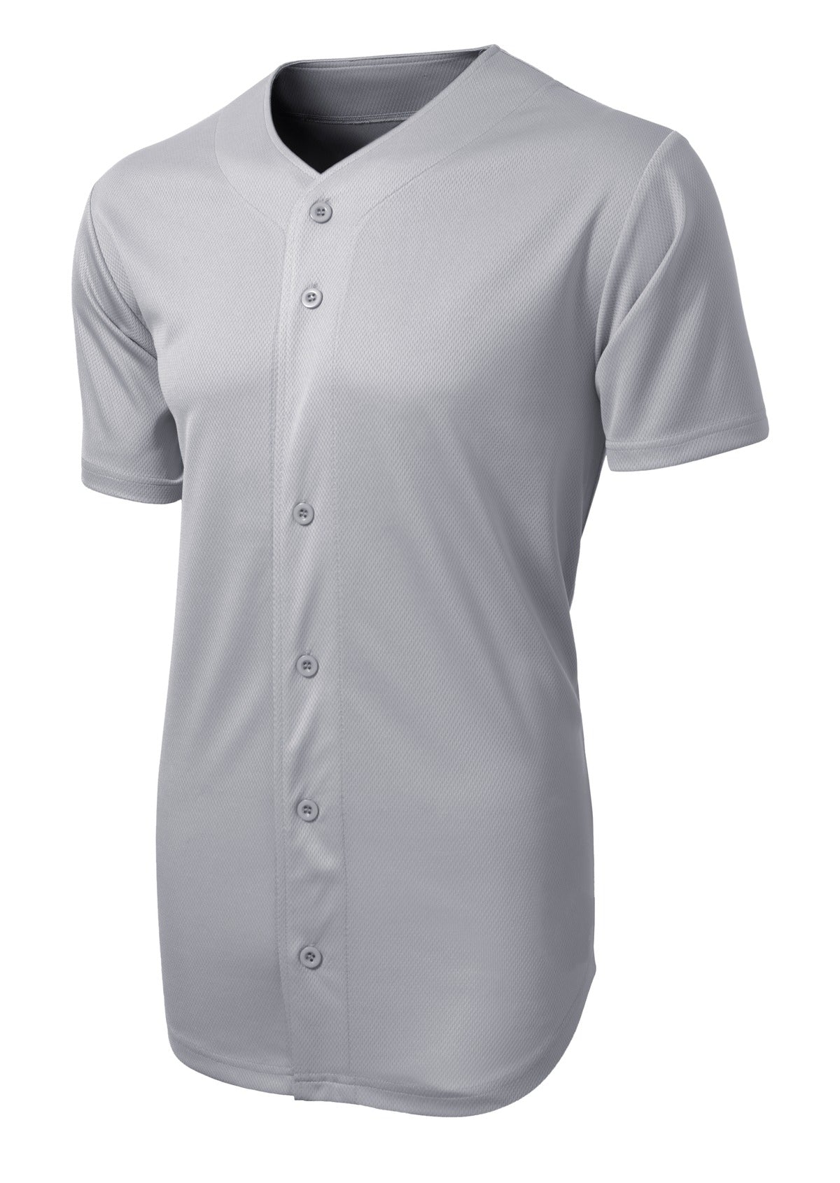 Sport-Tek PosiCharge Tough Mesh Full-Button Jersey - Silver