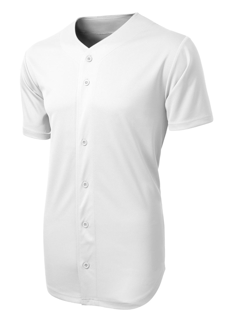 Sport-Tek PosiCharge Tough Mesh Full-Button Jersey - White