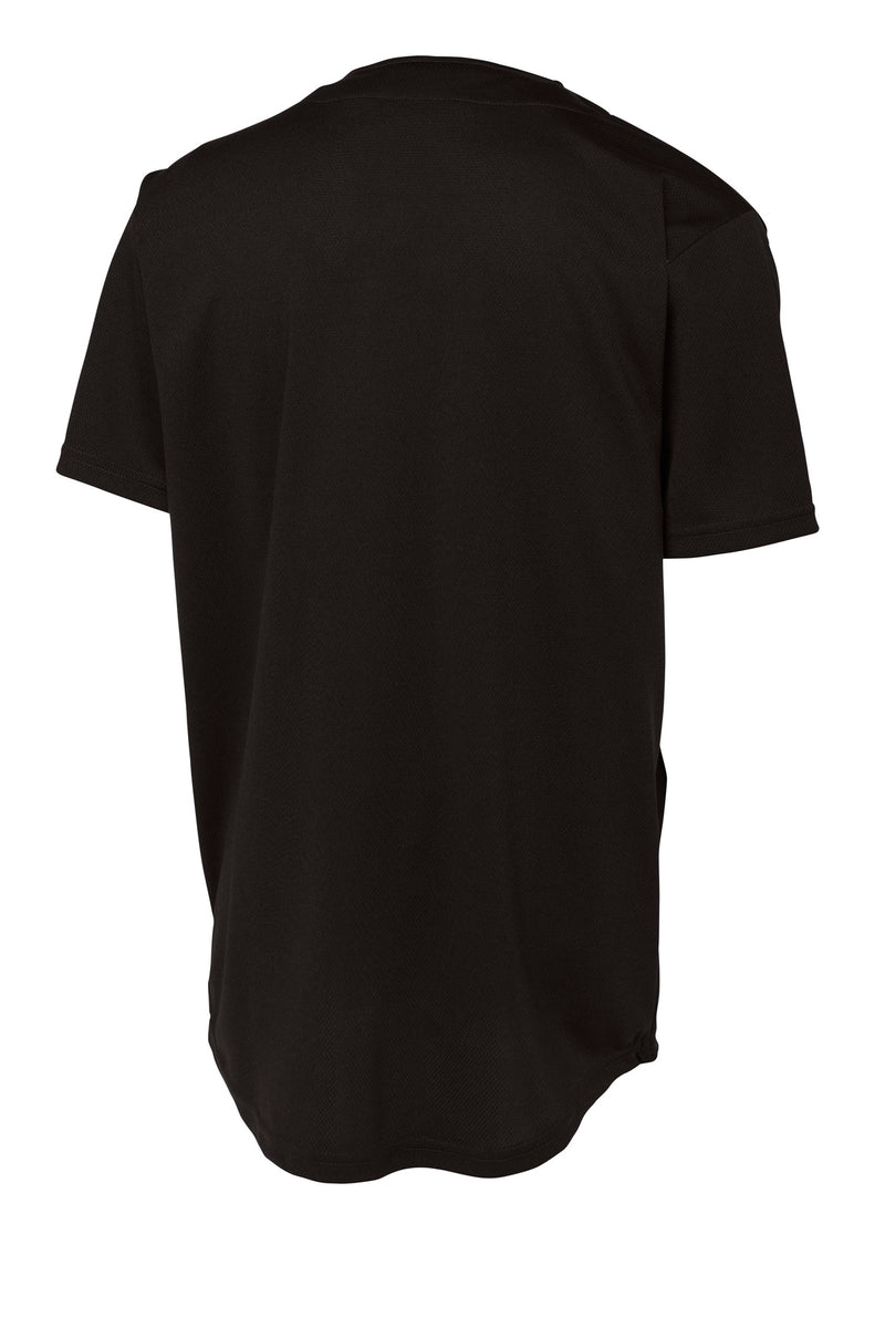 Sport-Tek PosiCharge Tough Mesh Full-Button Jersey - Black