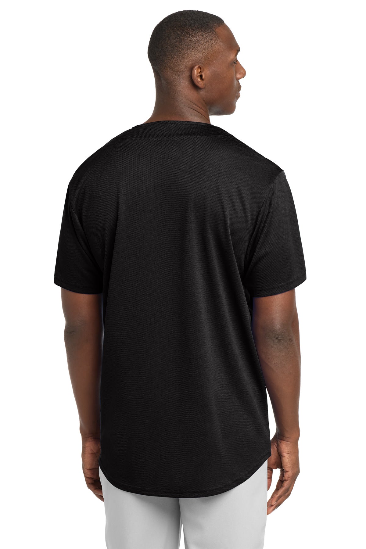 Sport-Tek PosiCharge Tough Mesh Full-Button Jersey - Black