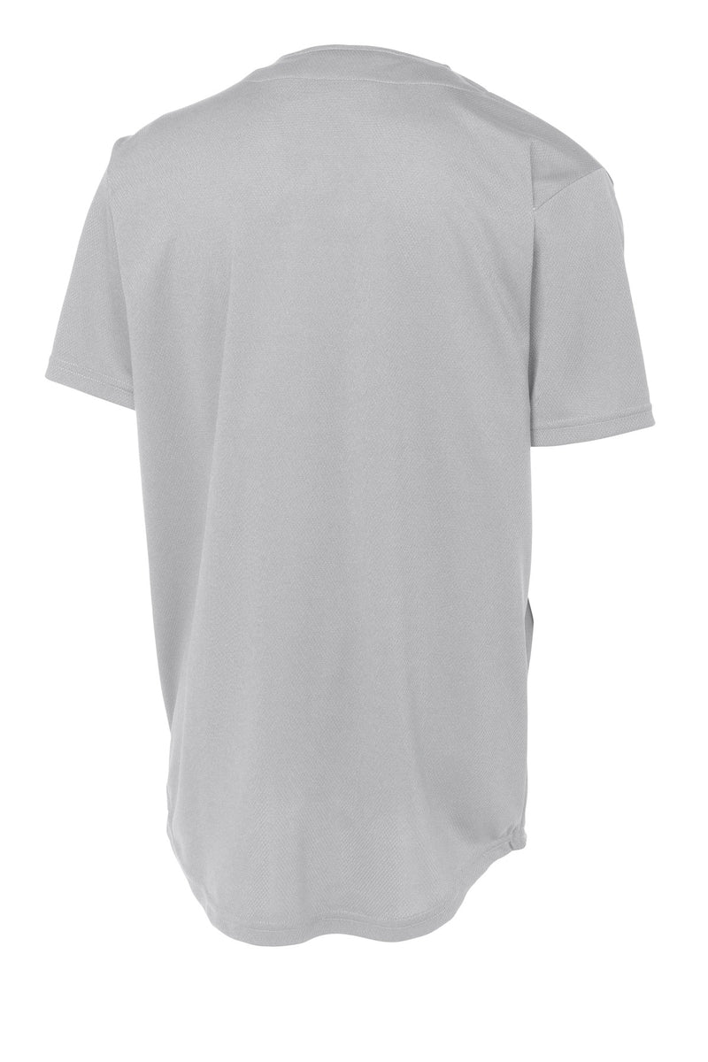 Sport-Tek PosiCharge Tough Mesh Full-Button Jersey - Silver