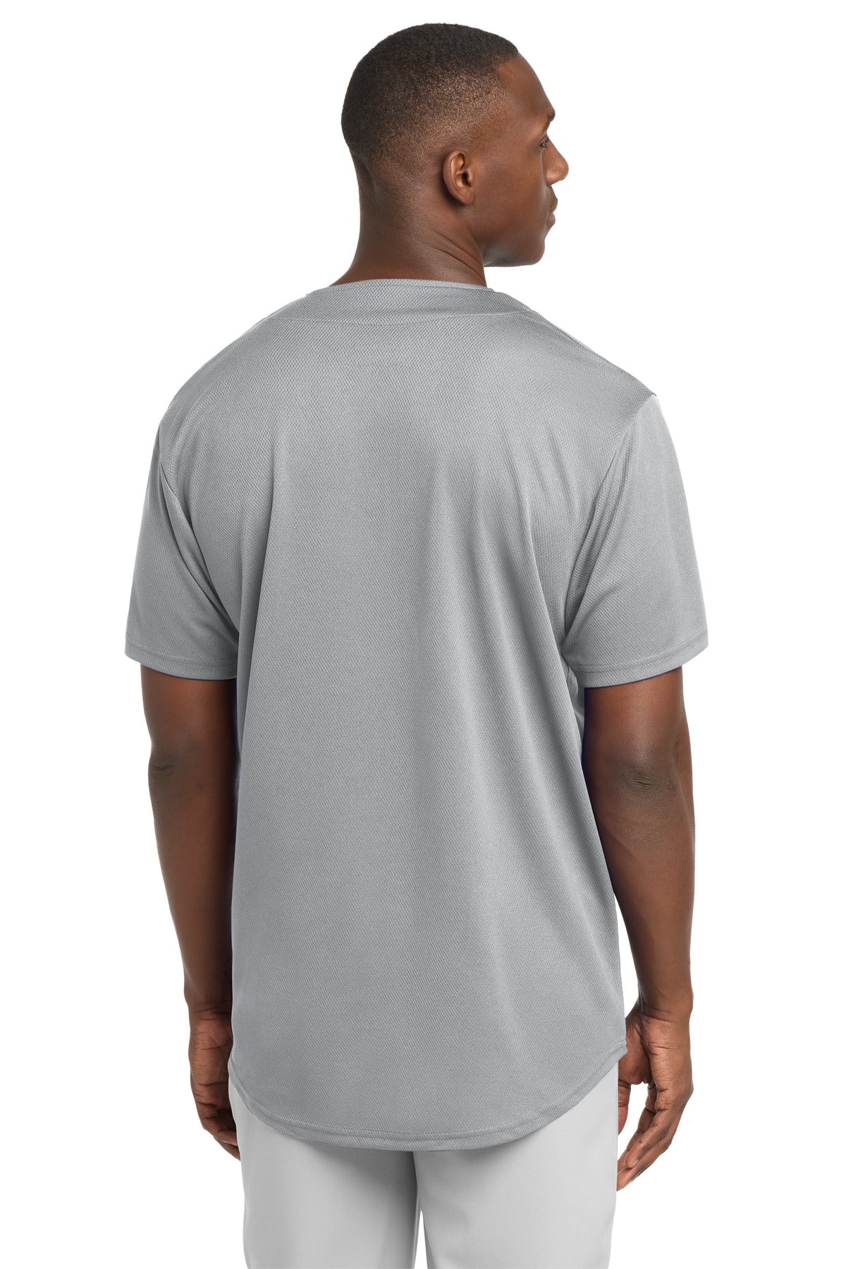 Sport-Tek PosiCharge Tough Mesh Full-Button Jersey - Silver