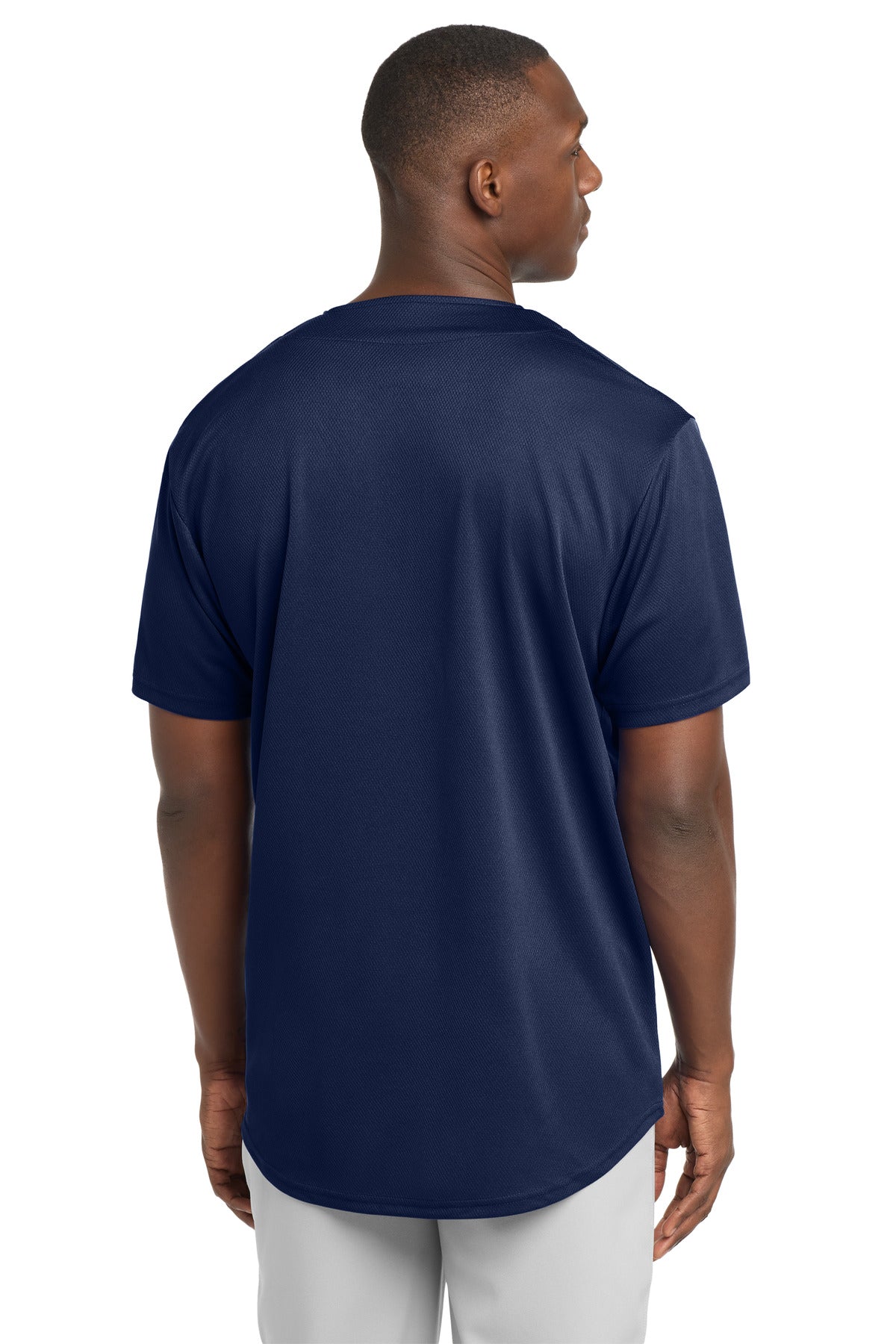 Sport-Tek PosiCharge Tough Mesh Full-Button Jersey - True Navy