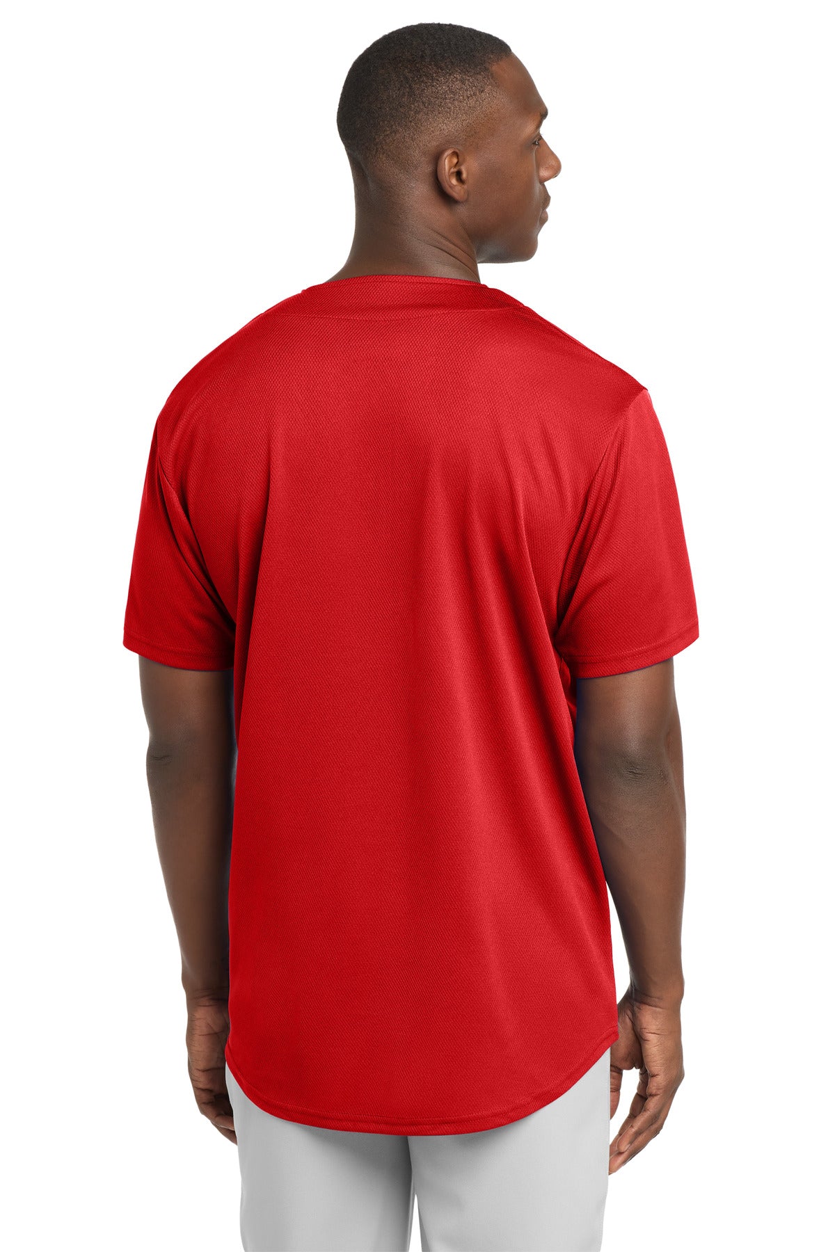 Sport-Tek PosiCharge Tough Mesh Full-Button Jersey - True Red