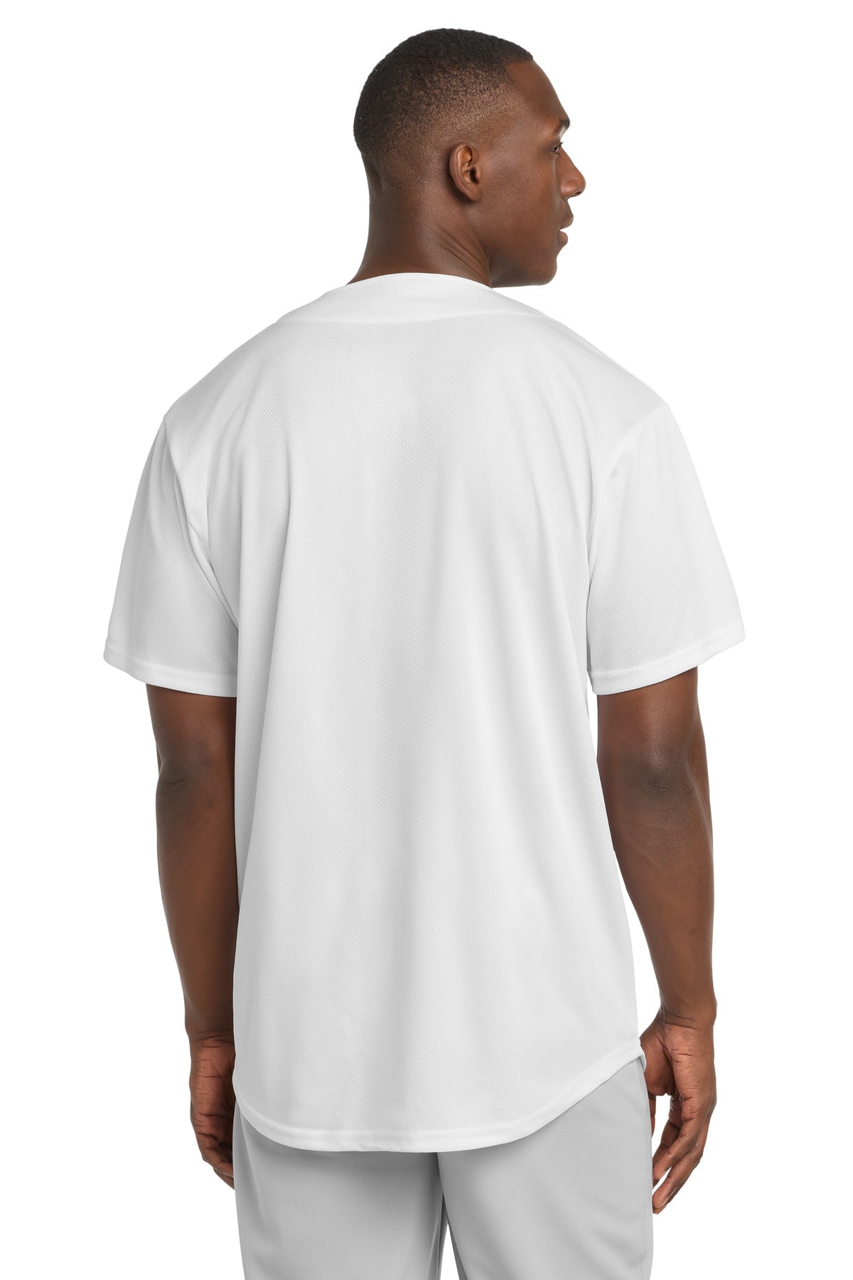 Sport-Tek PosiCharge Tough Mesh Full-Button Jersey - White