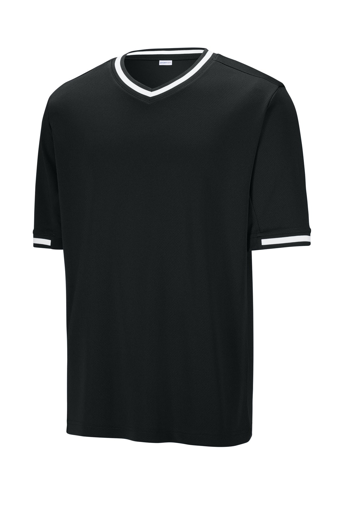 Sport-Tek Tough Mesh V-Neck Baseball Jersey - Black