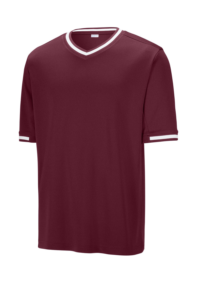 Sport-Tek Tough Mesh V-Neck Baseball Jersey - Maroon