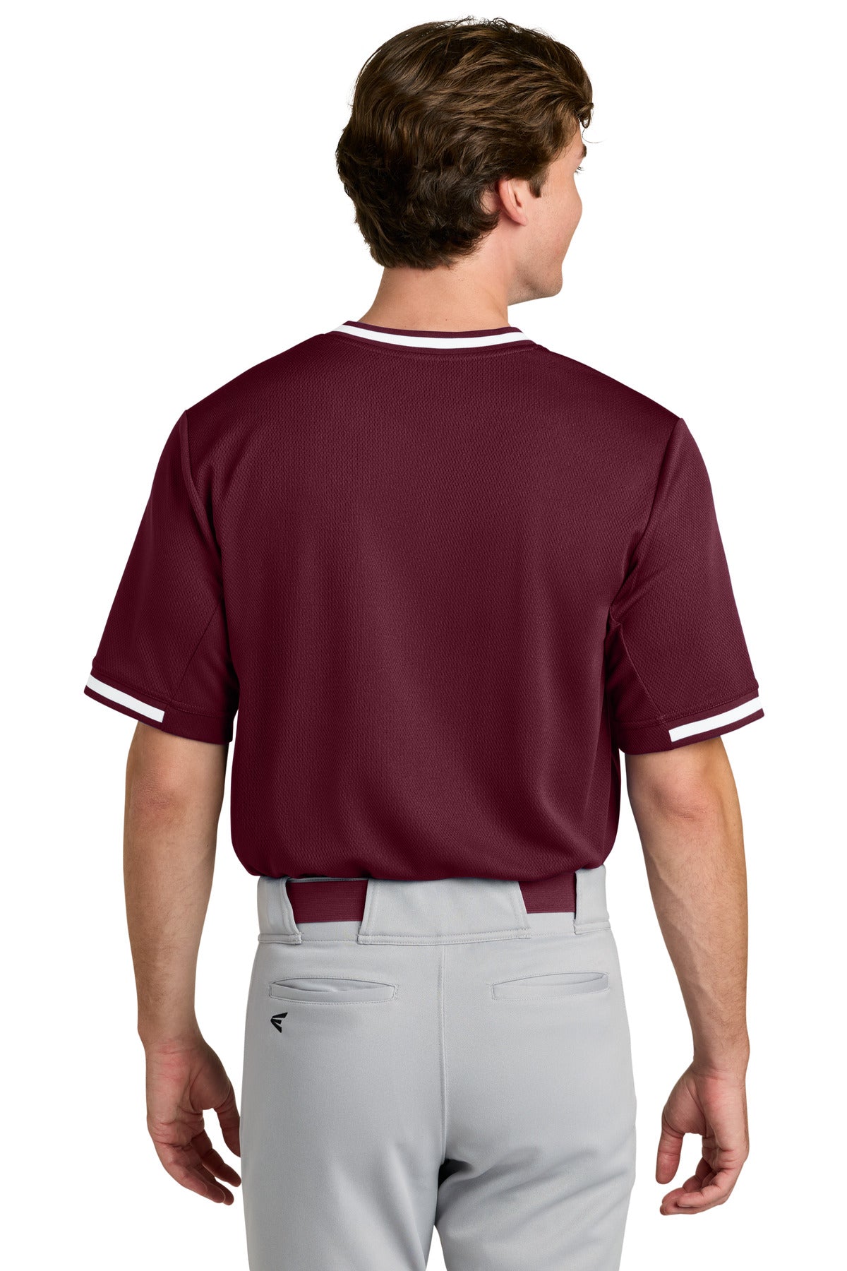 Sport-Tek Tough Mesh V-Neck Baseball Jersey - Maroon