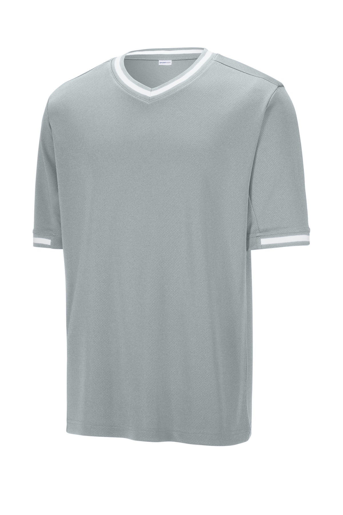 Sport-Tek Tough Mesh V-Neck Baseball Jersey - Silver