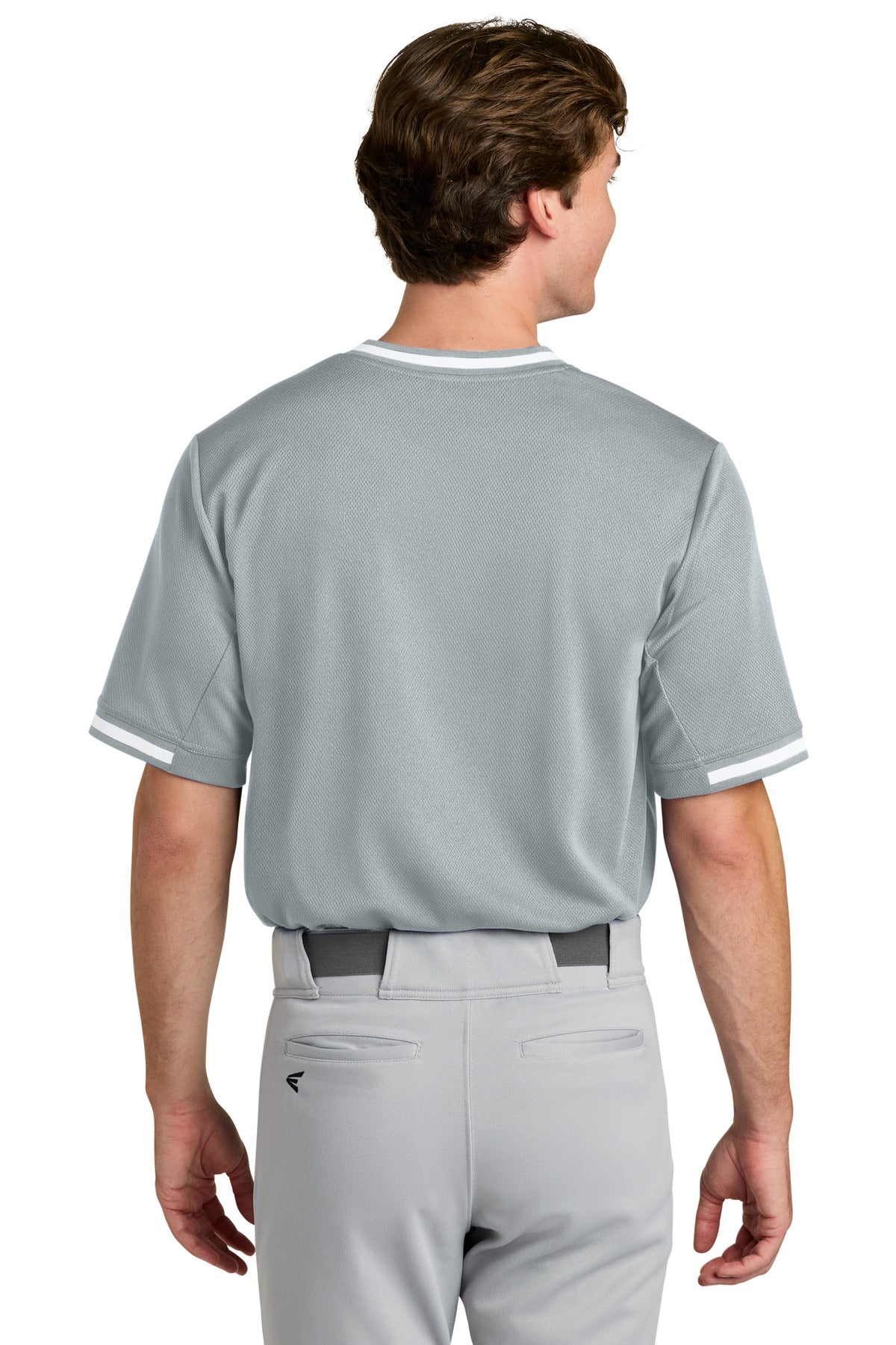 Sport-Tek Tough Mesh V-Neck Baseball Jersey - Silver
