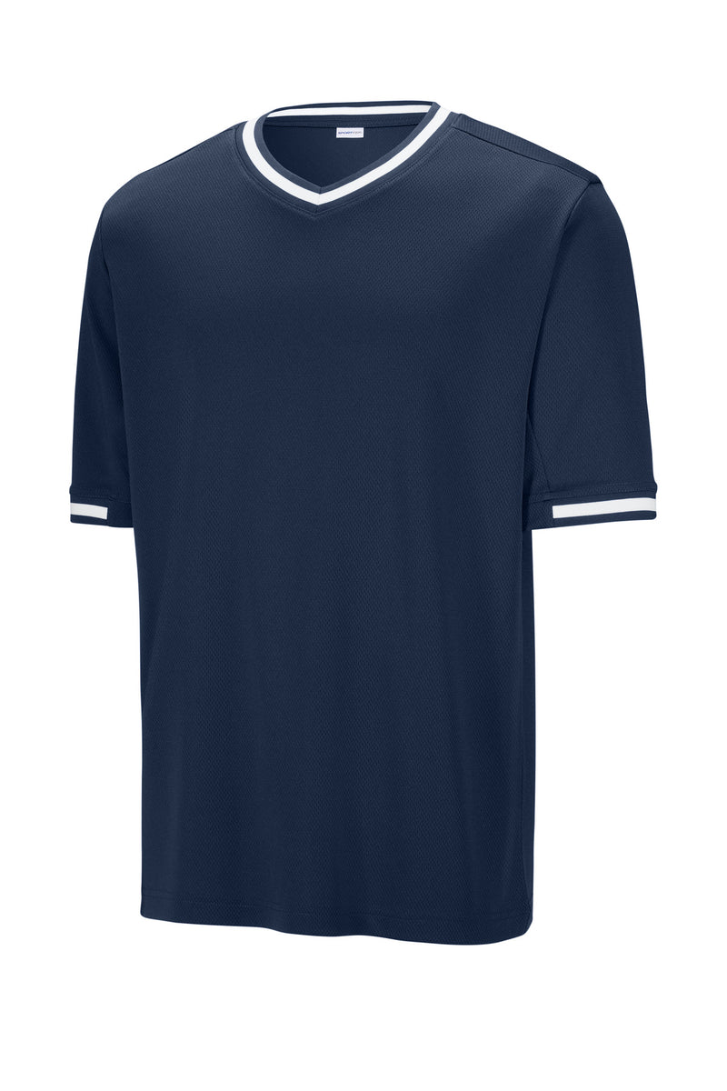 Sport-Tek Tough Mesh V-Neck Baseball Jersey - True Navy