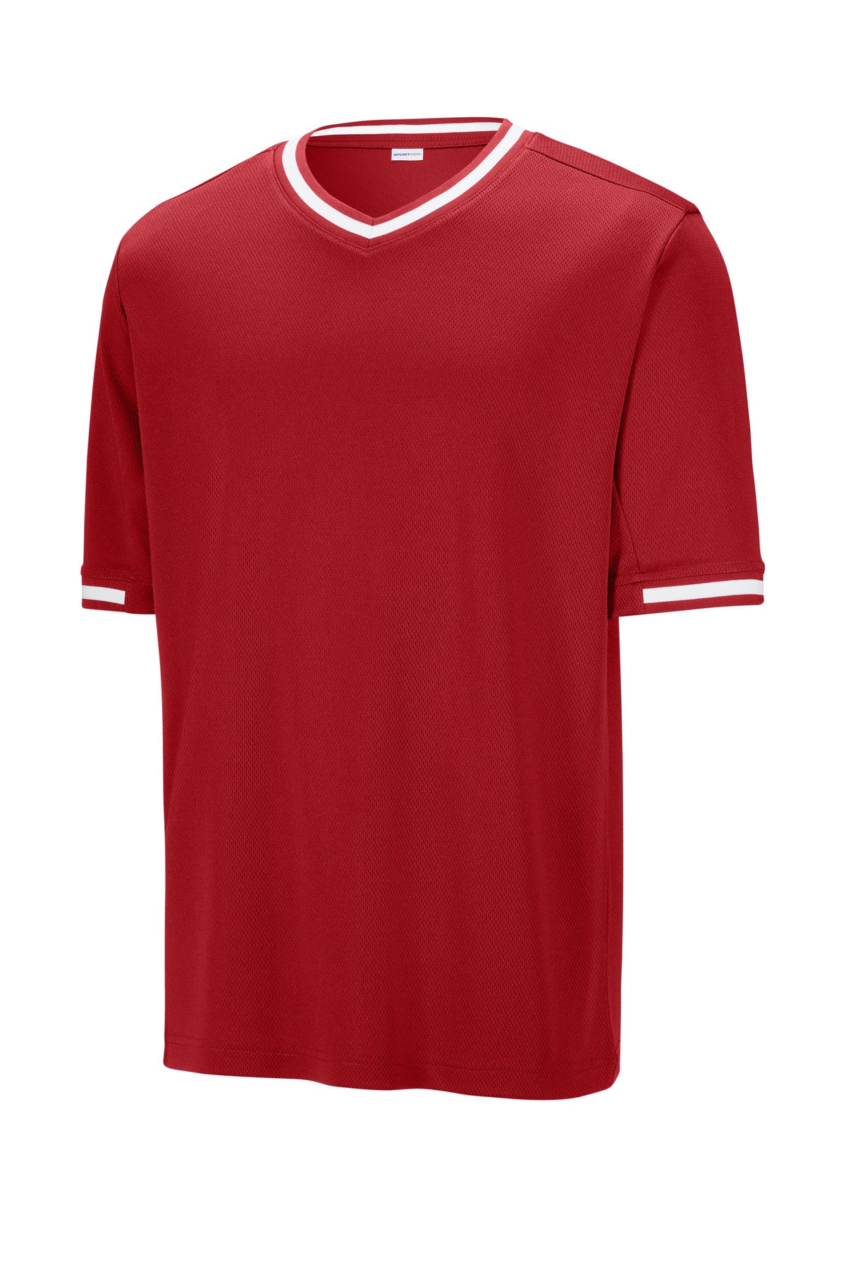 Sport-Tek Tough Mesh V-Neck Baseball Jersey - True Red