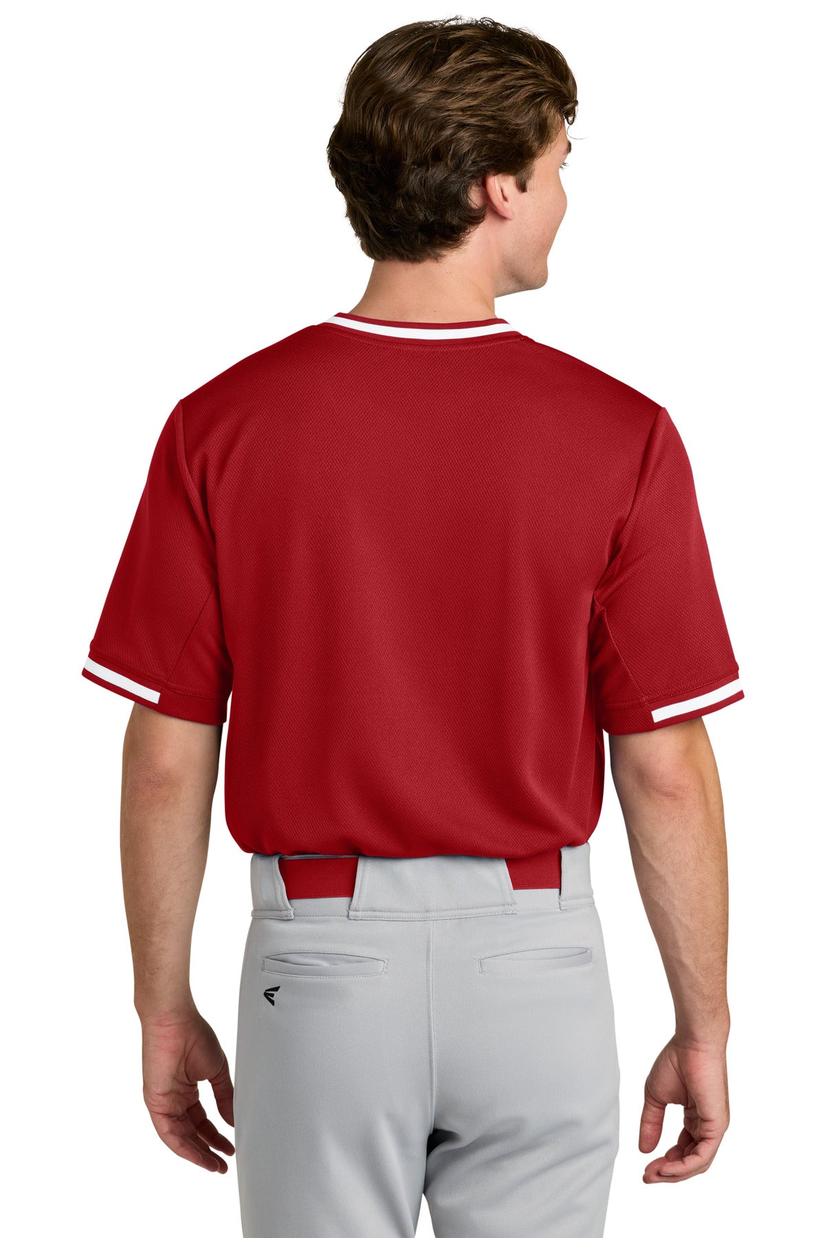 Sport-Tek Tough Mesh V-Neck Baseball Jersey - True Red