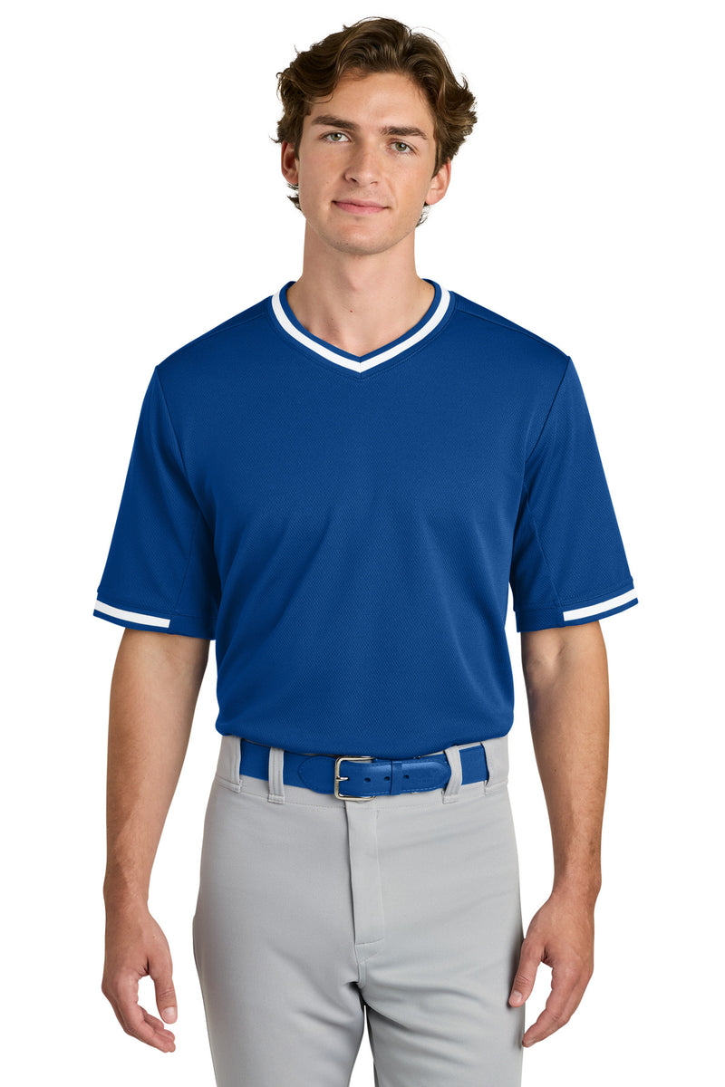Sport-Tek Tough Mesh V-Neck Baseball Jersey - True Royal