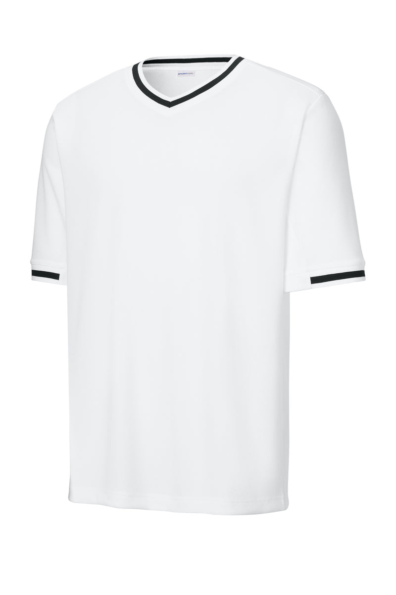 Sport-Tek Tough Mesh V-Neck Baseball Jersey - White