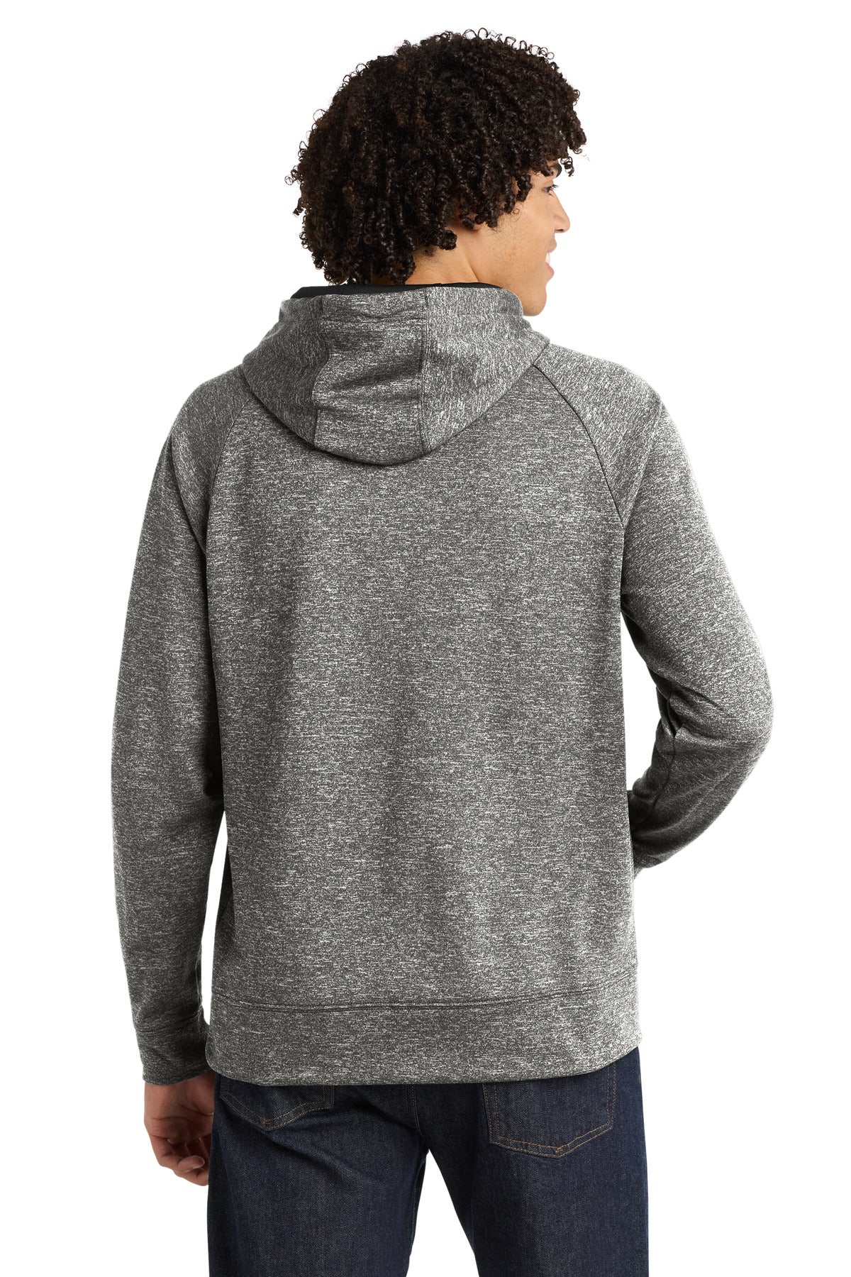 Sport-Tek PosiCharge Electric Heather Fleece Hooded Pullover - Black Electric