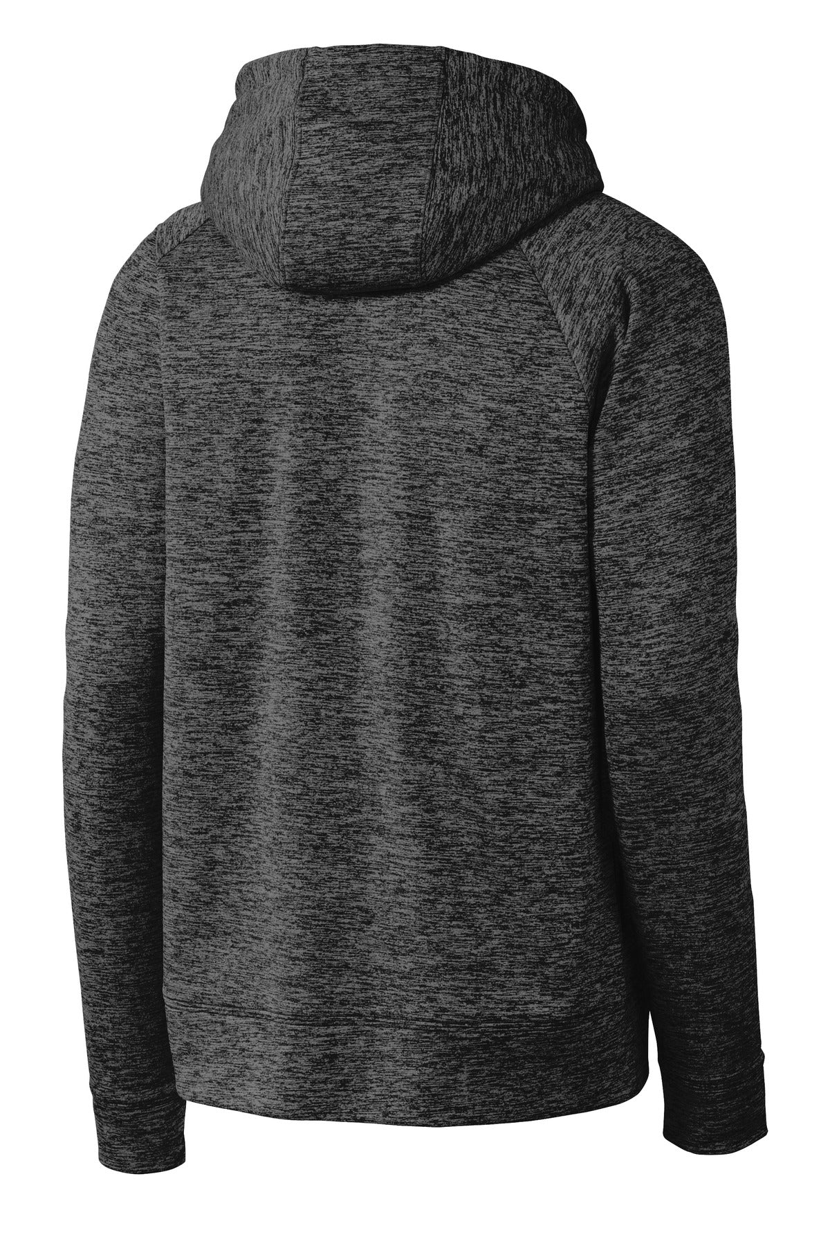 Sport-Tek PosiCharge Electric Heather Fleece Hooded Pullover - Grey-Black Electric