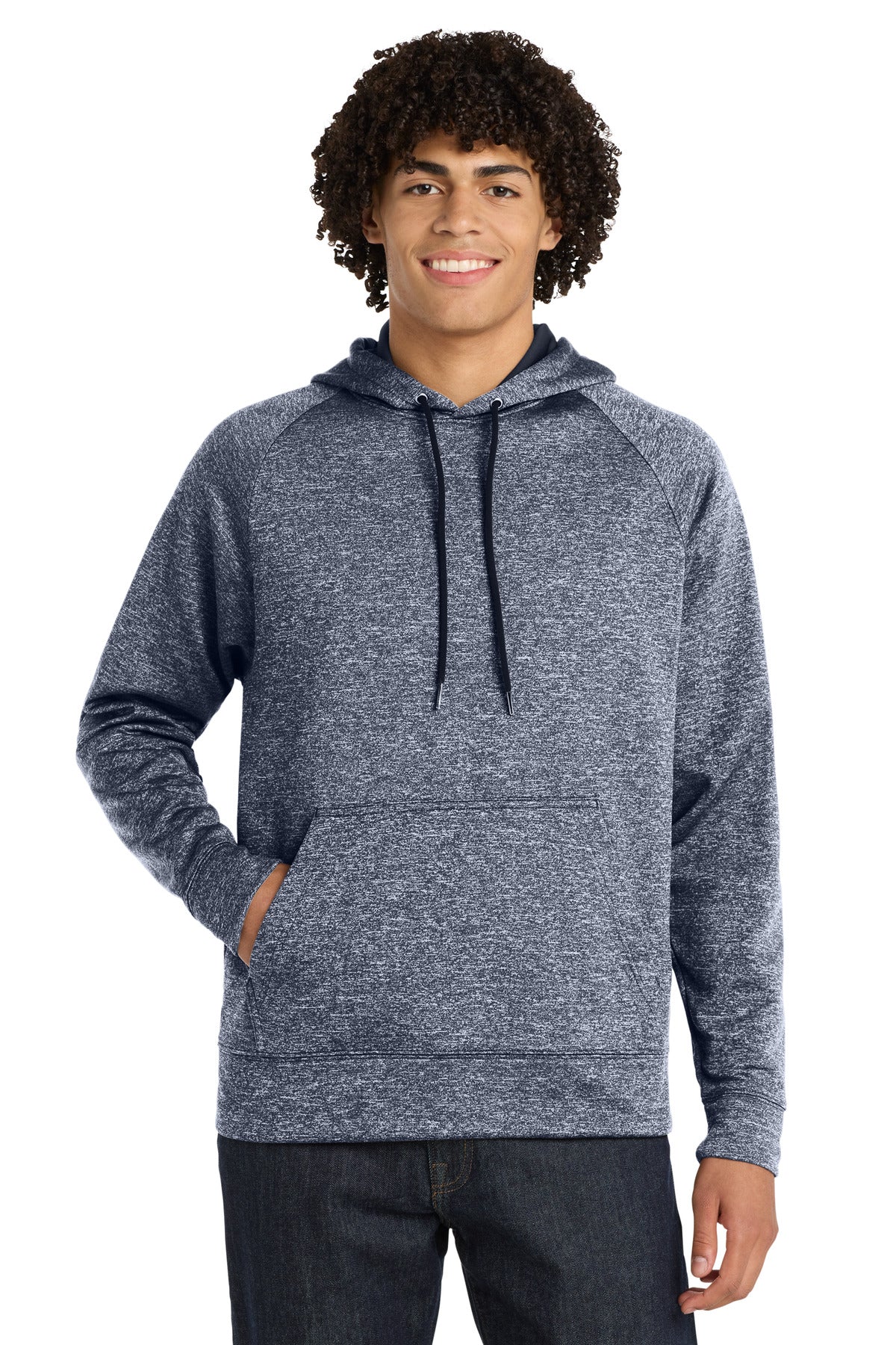 Sport-Tek PosiCharge Electric Heather Fleece Hooded Pullover - True Navy Electric