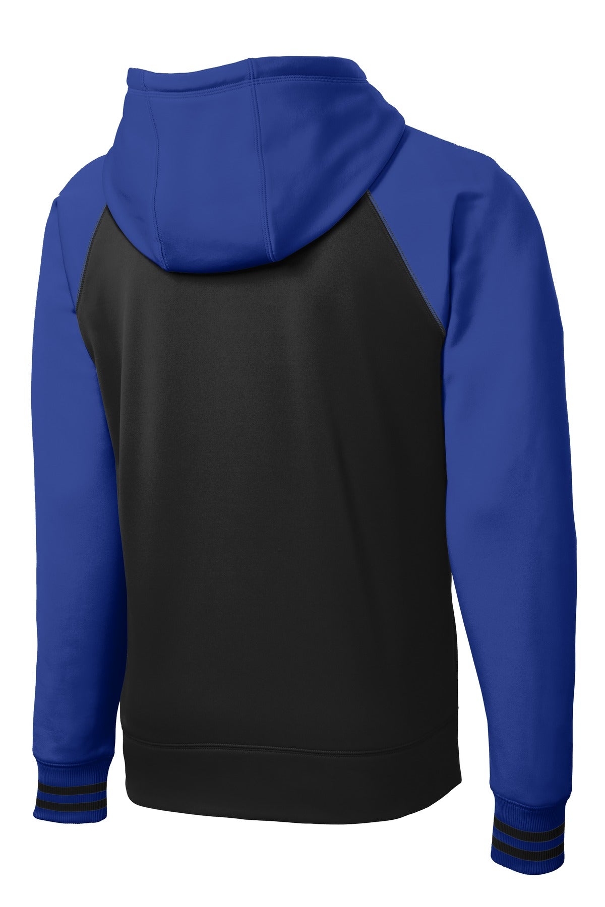 Sport-Tek Sport-Wick Varsity Fleece Full-Zip Hooded Jacket - Black/ True Royal
