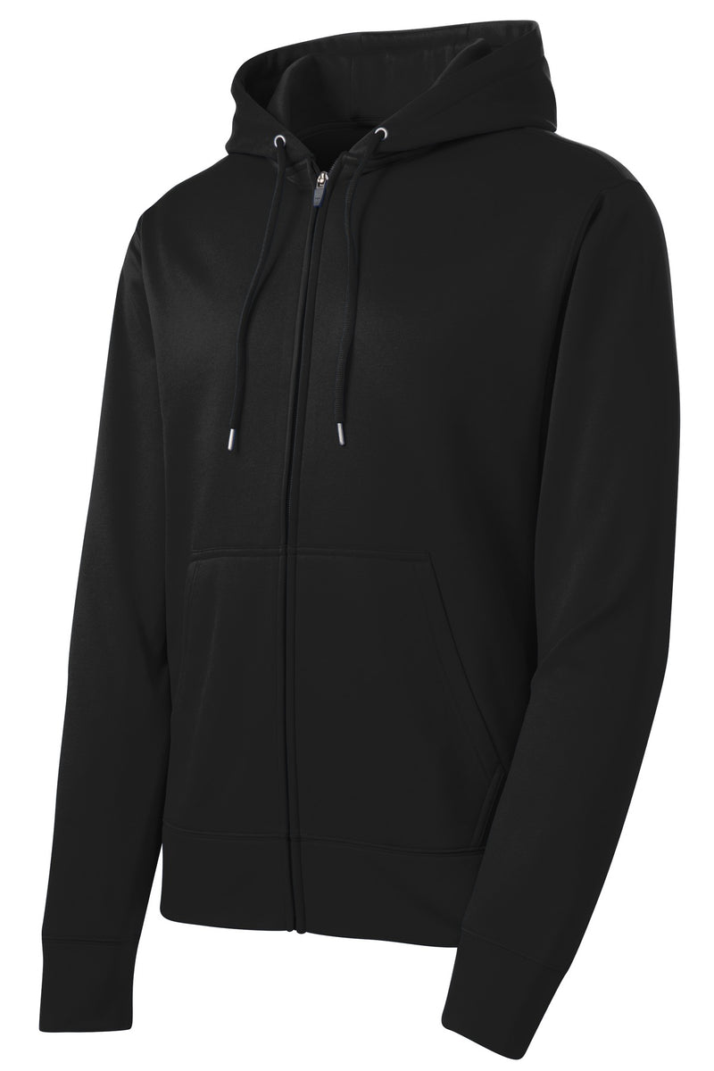 Sport-Tek Sport-Wick Fleece Full-Zip Hooded Jacket - Black