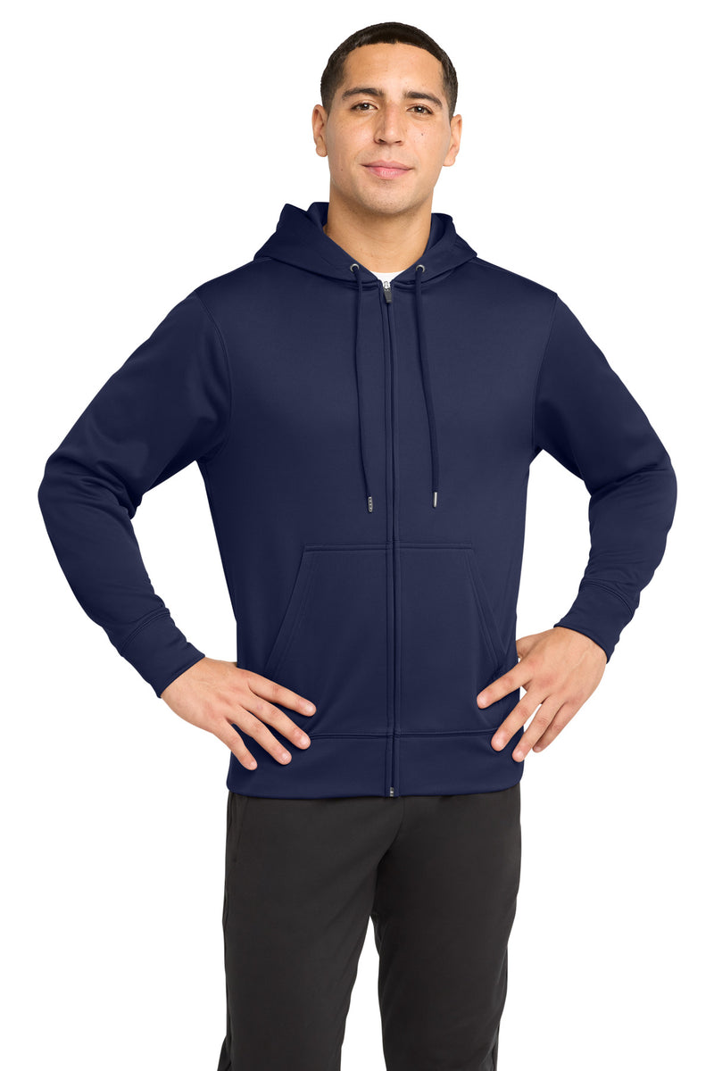 Sport-Tek Sport-Wick Fleece Full-Zip Hooded Jacket - Navy