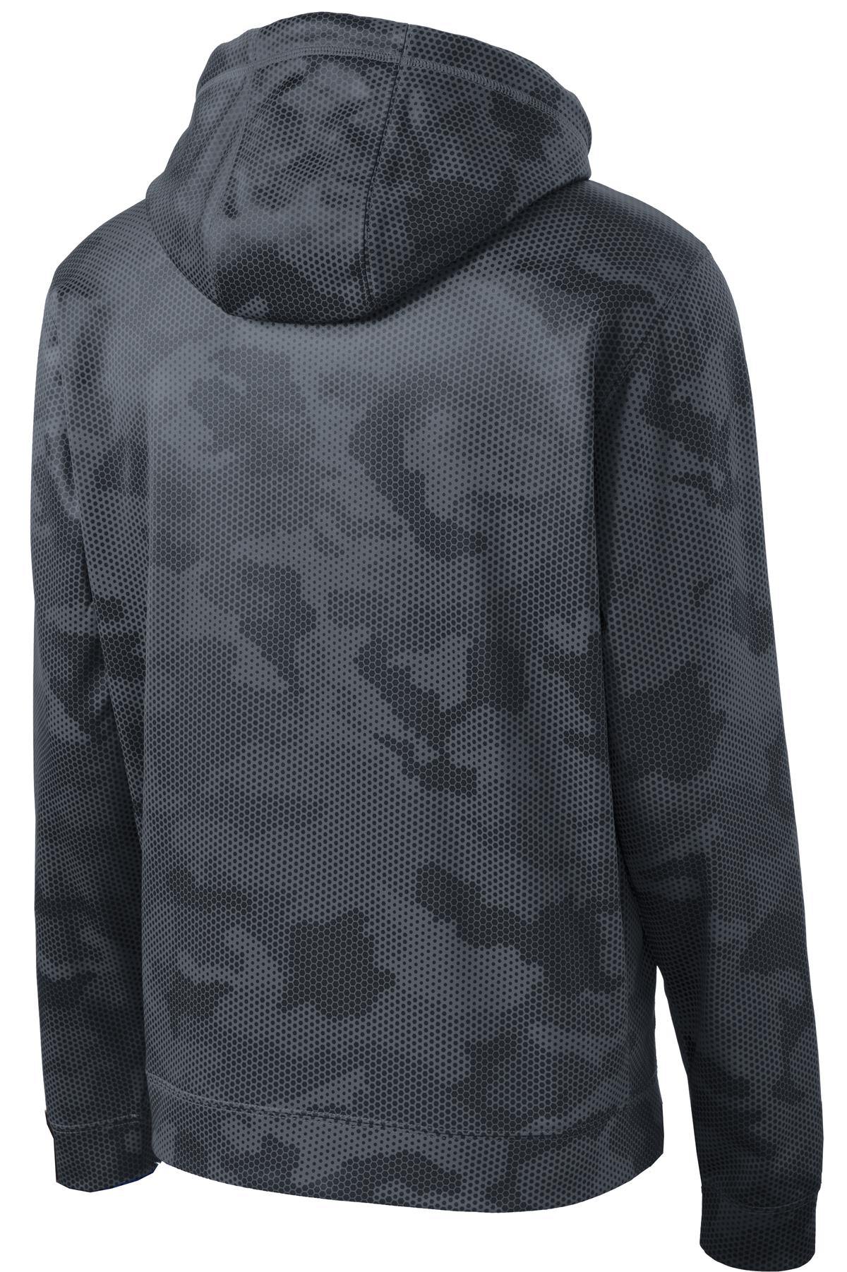 Sport-Tek Sport-Wick CamoHex Fleece Hooded Pullover - Dark Smoke Grey