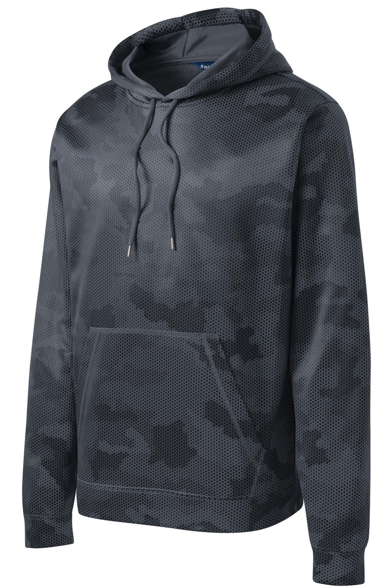 Sport-Tek Sport-Wick CamoHex Fleece Hooded Pullover - Dark Smoke Grey