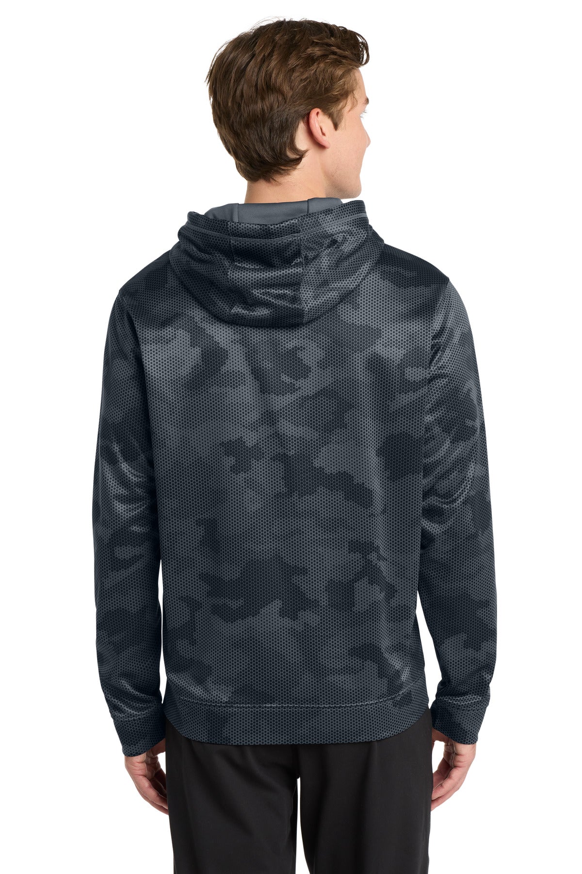 Sport-Tek Sport-Wick CamoHex Fleece Hooded Pullover - Dark Smoke Grey