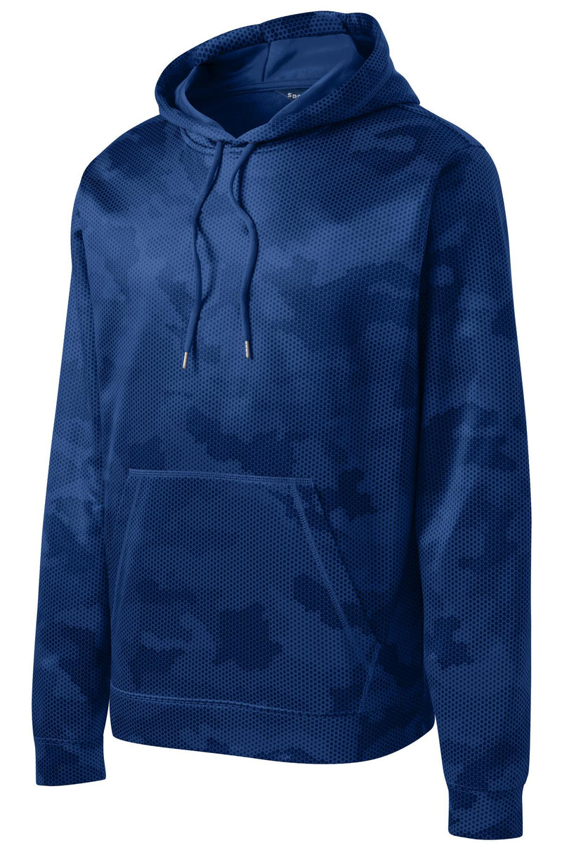 Sport-Tek Sport-Wick CamoHex Fleece Hooded Pullover - True Royal