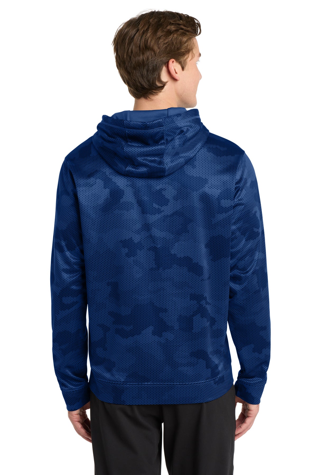 Sport-Tek Sport-Wick CamoHex Fleece Hooded Pullover - True Royal