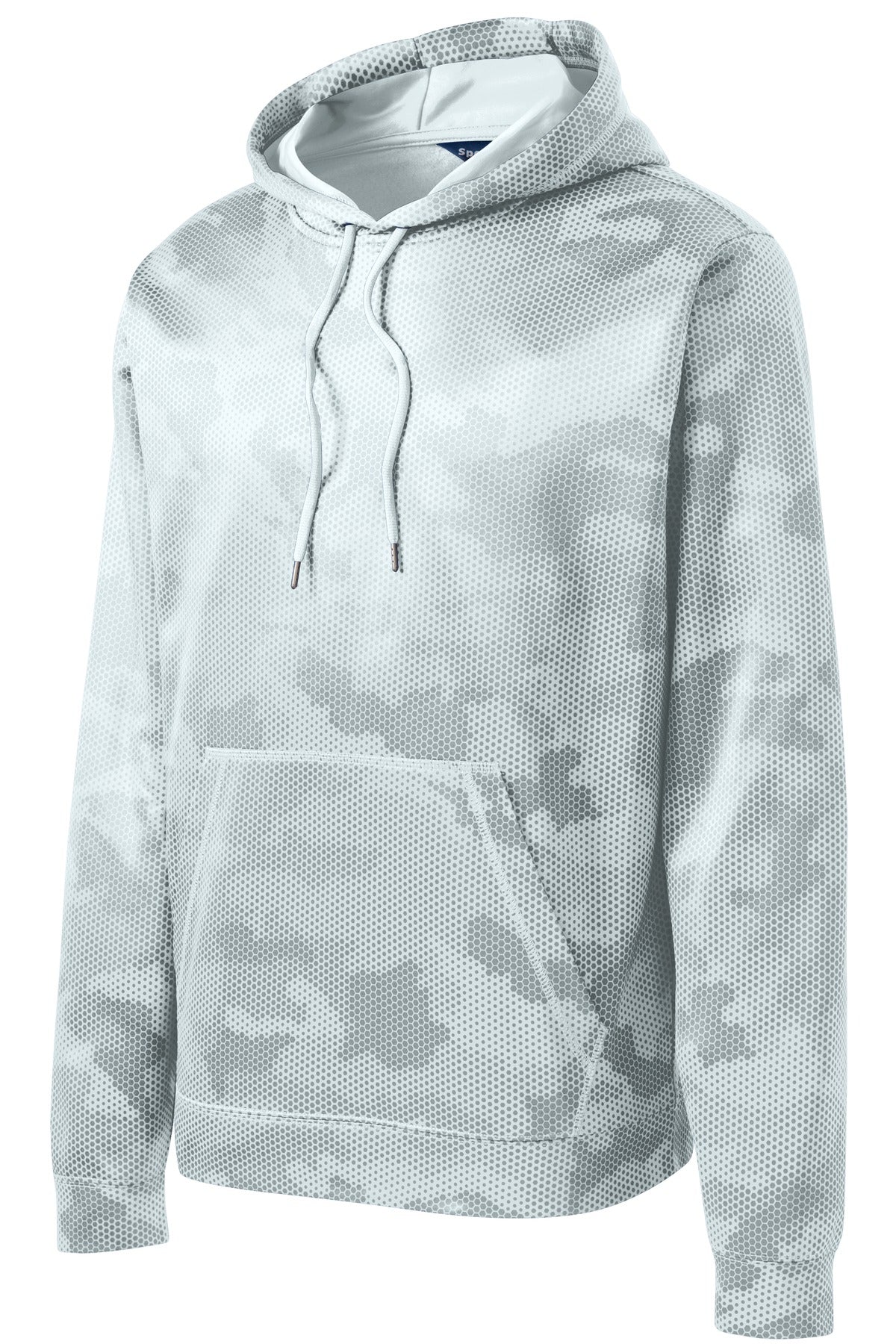 Sport-Tek Sport-Wick CamoHex Fleece Hooded Pullover - White