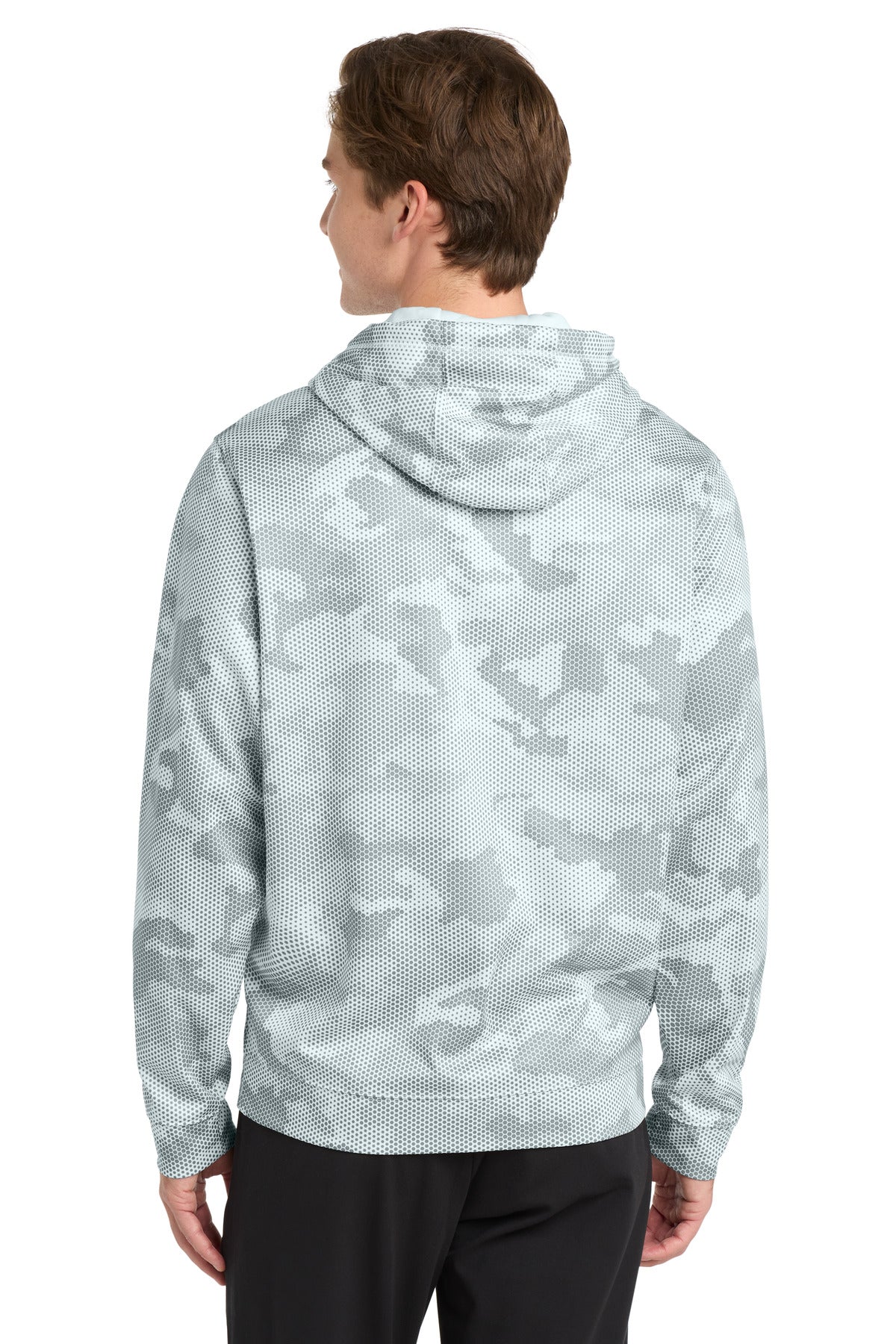 Sport-Tek Sport-Wick CamoHex Fleece Hooded Pullover - White