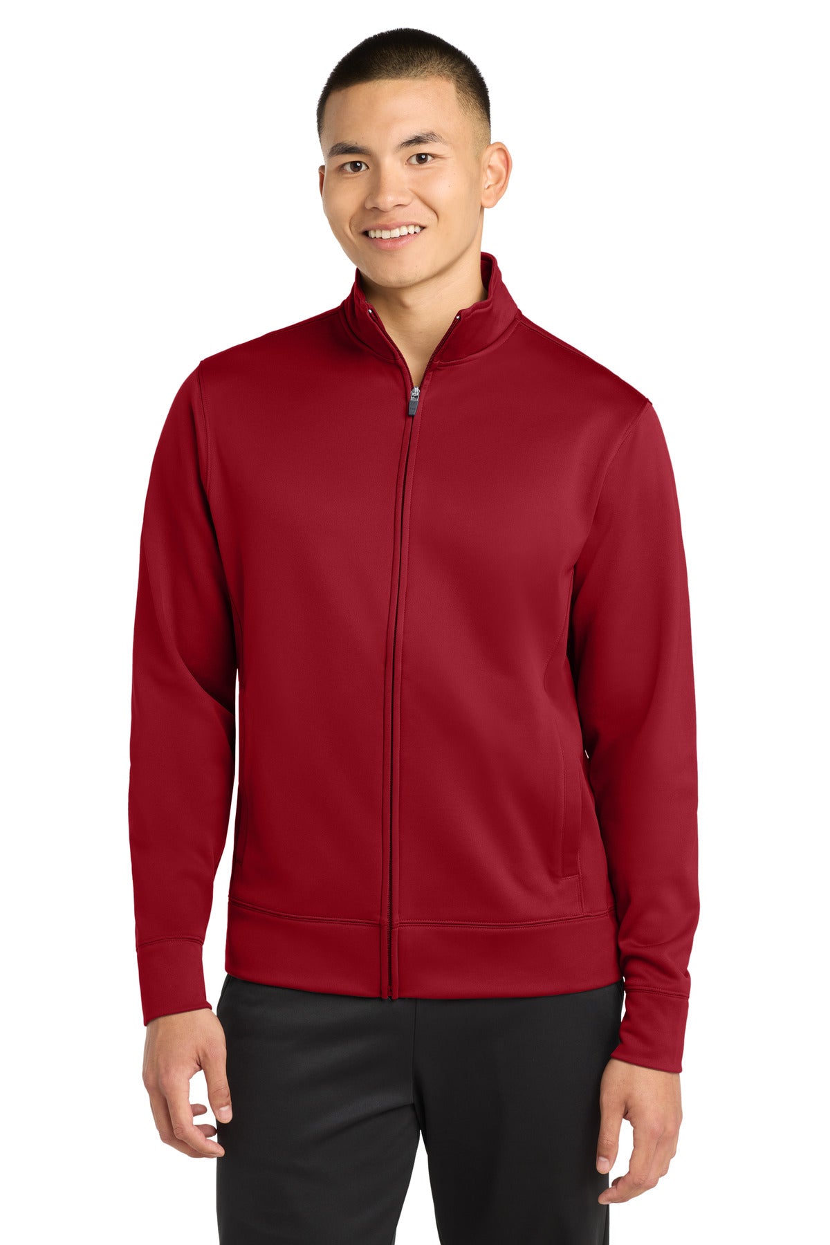 Sport-Tek Sport-Wick Fleece Full-Zip Jacket - Deep Red