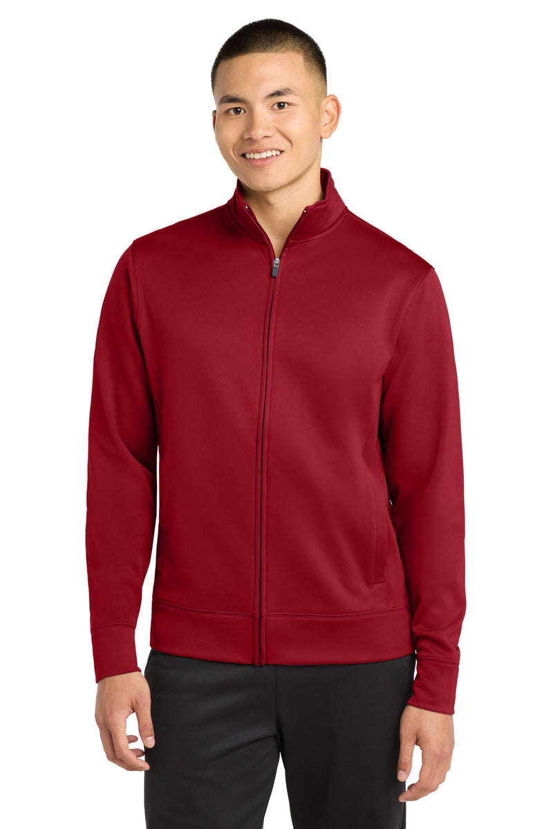 Sport-Tek Sport-Wick Fleece Full-Zip Jacket - Deep Red