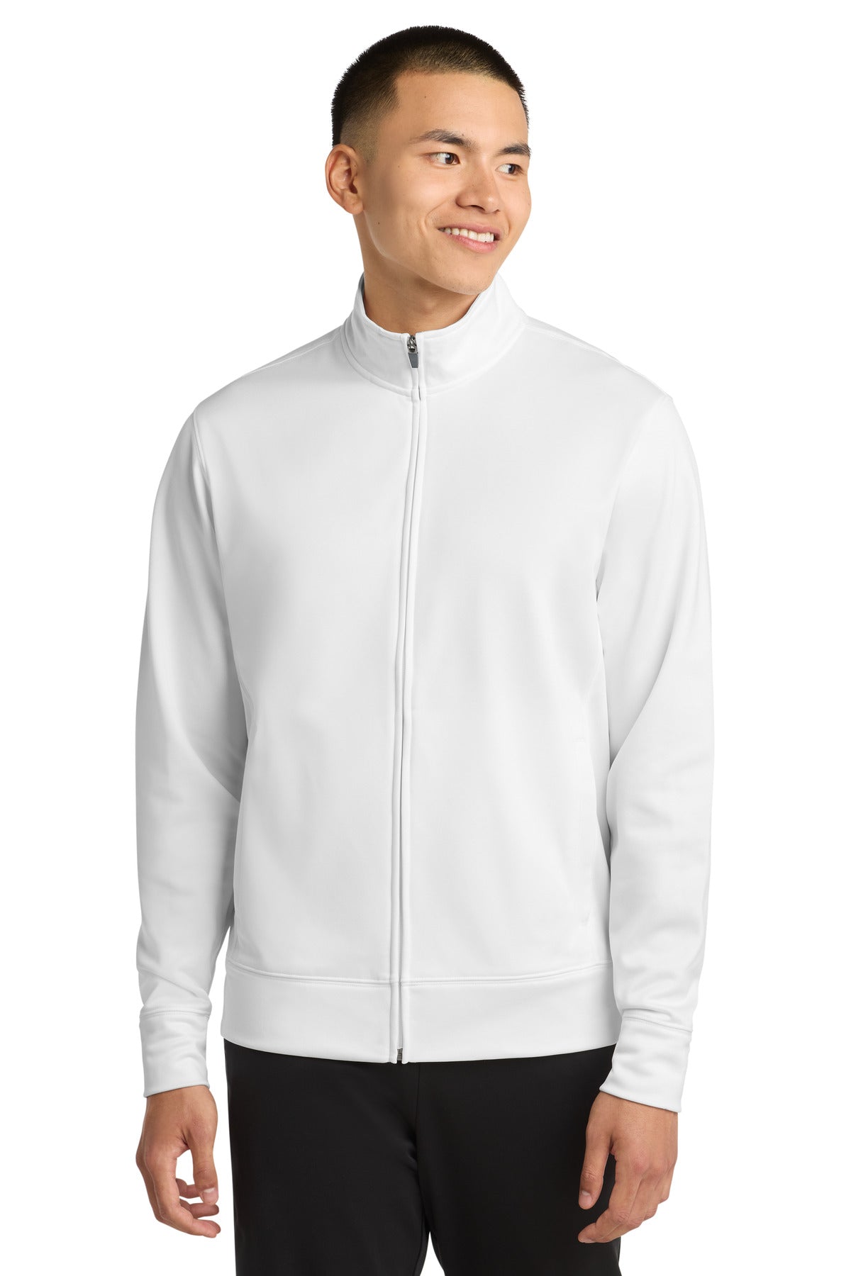 Sport-Tek Sport-Wick Fleece Full-Zip Jacket - White