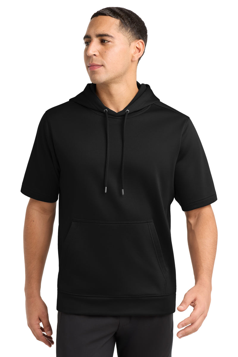 Sport-Tek  Sport-Wick  Fleece Short Sleeve Hooded Pullover - Black