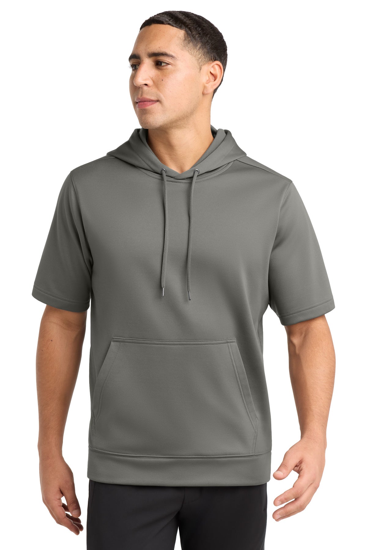 Sport-Tek  Sport-Wick  Fleece Short Sleeve Hooded Pullover - Dark Smoke Grey