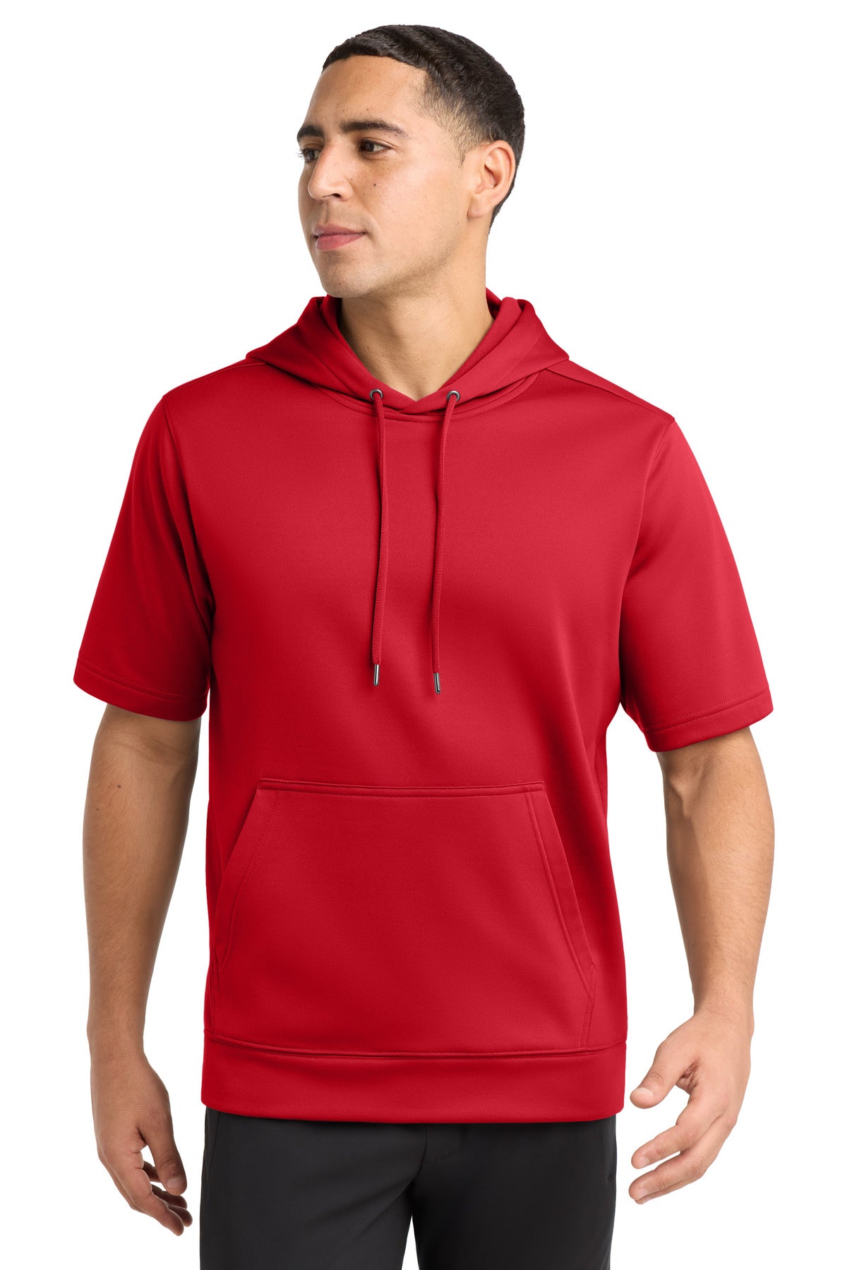 Sport-Tek  Sport-Wick  Fleece Short Sleeve Hooded Pullover - Deep Red