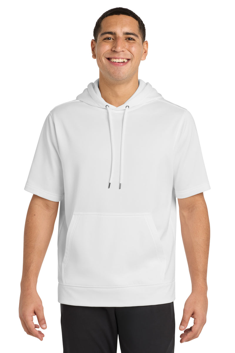 Sport-Tek  Sport-Wick  Fleece Short Sleeve Hooded Pullover - White
