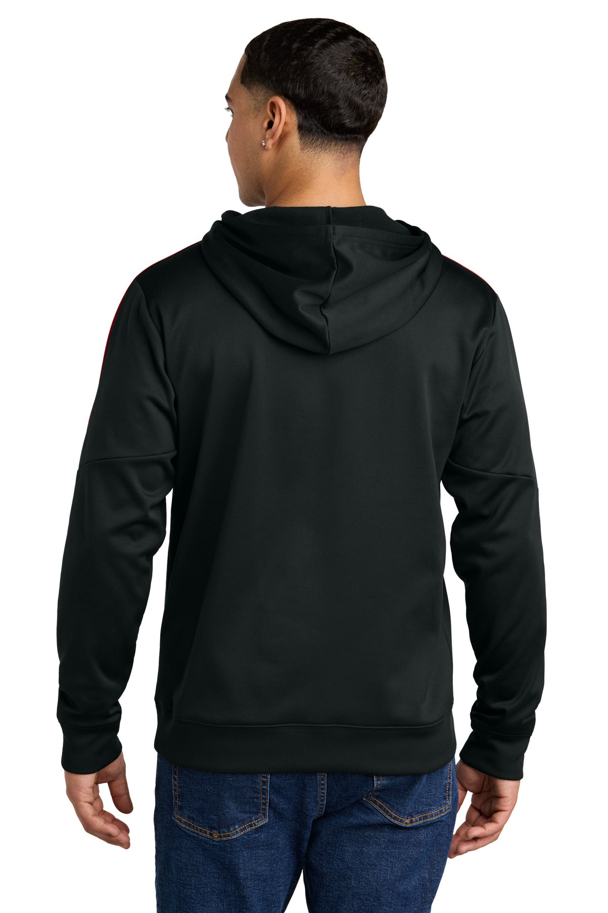 Sport-Tek Sport-Wick Fleece United Pullover Hoodie - Black/ Deep Red