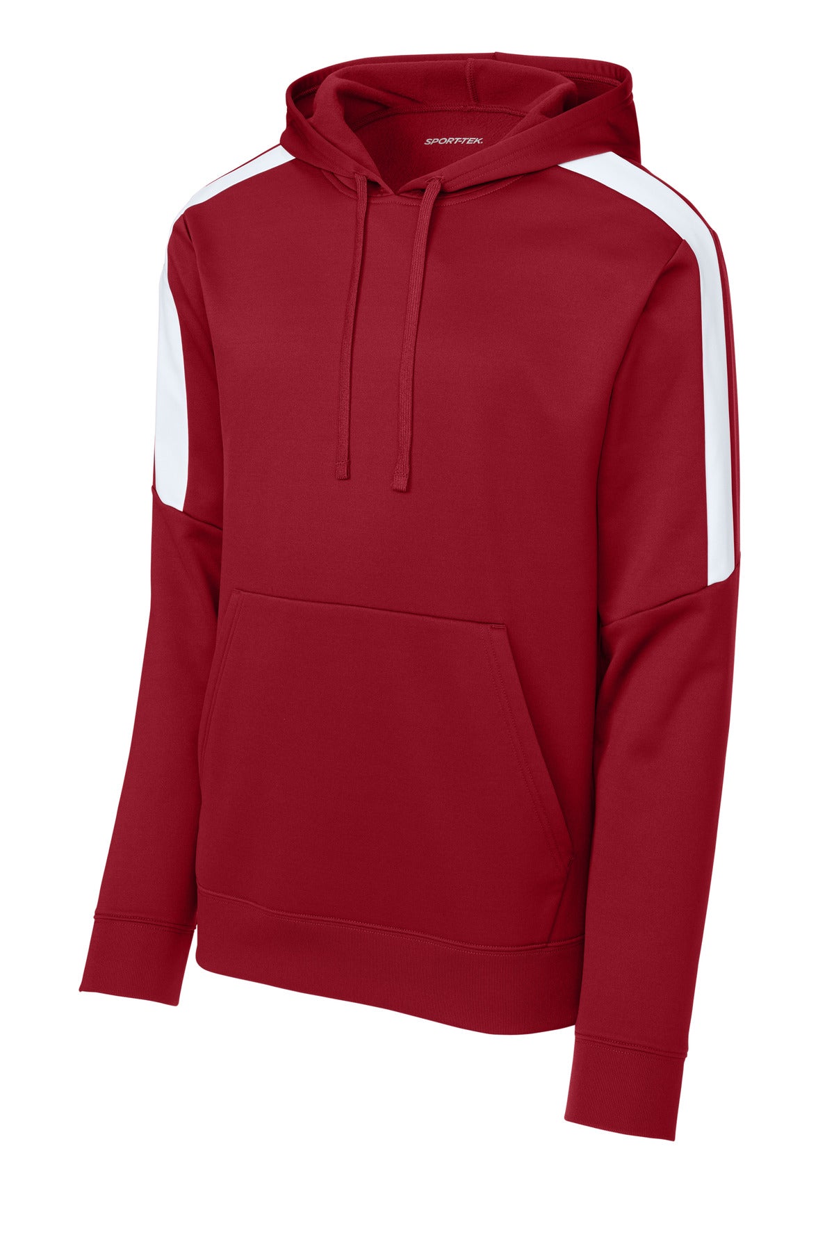Sport-Tek Sport-Wick Fleece United Pullover Hoodie - Deep Red/ White
