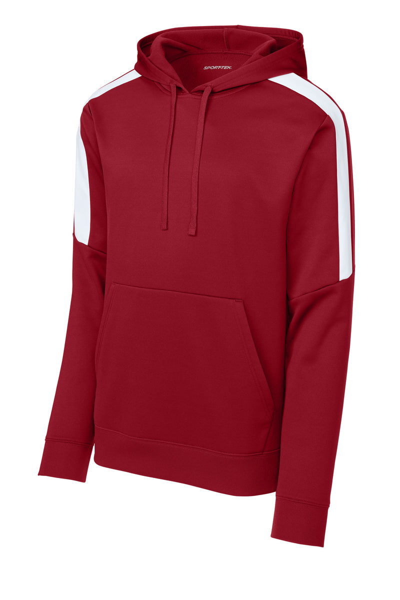 Sport-Tek Sport-Wick Fleece United Pullover Hoodie - Deep Red/ White