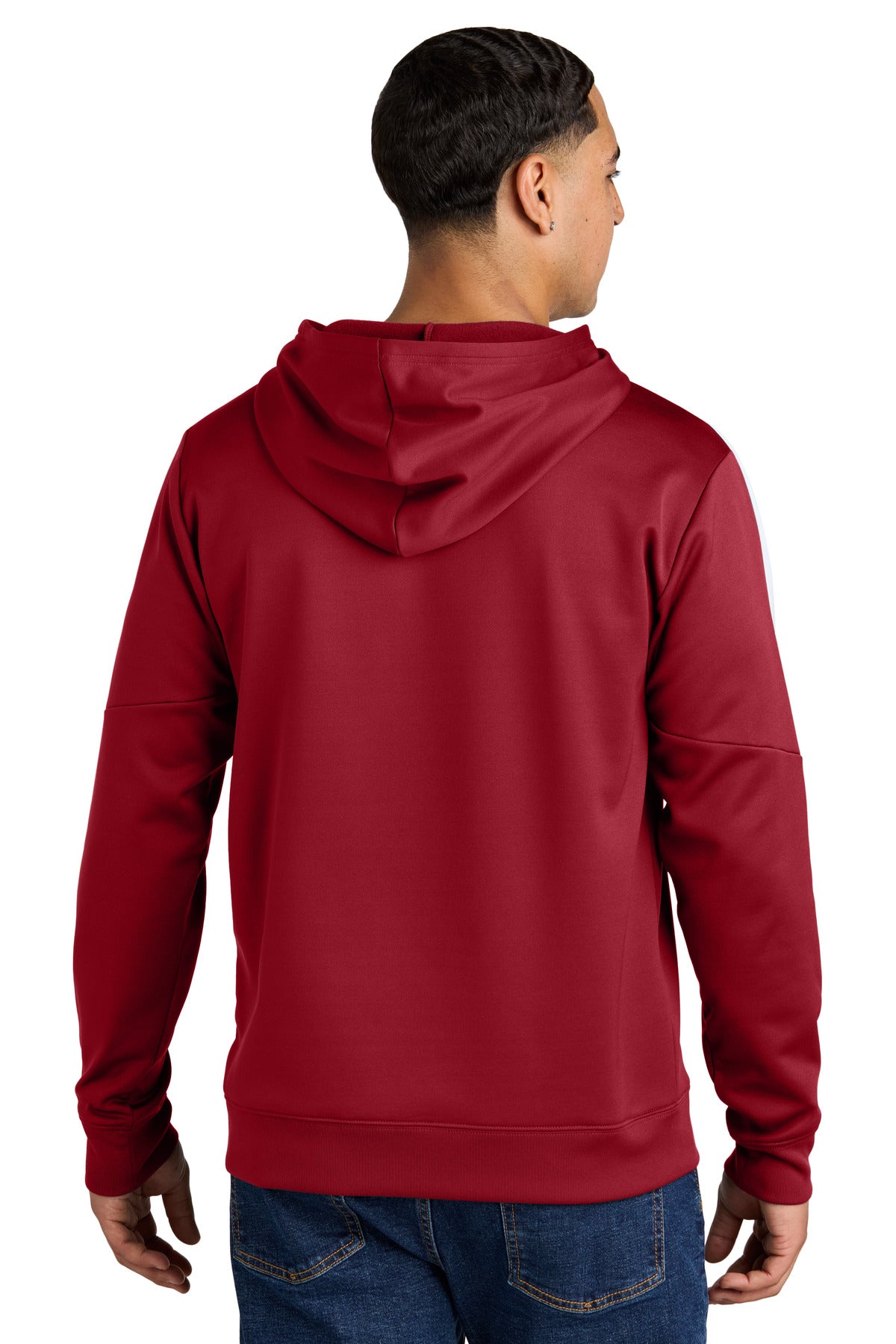 Sport-Tek Sport-Wick Fleece United Pullover Hoodie - Deep Red/ White