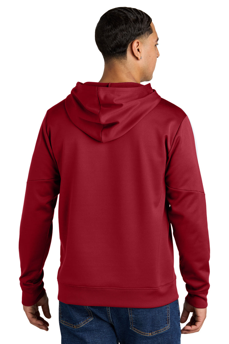 Sport-Tek Sport-Wick Fleece United Pullover Hoodie - Deep Red/ White