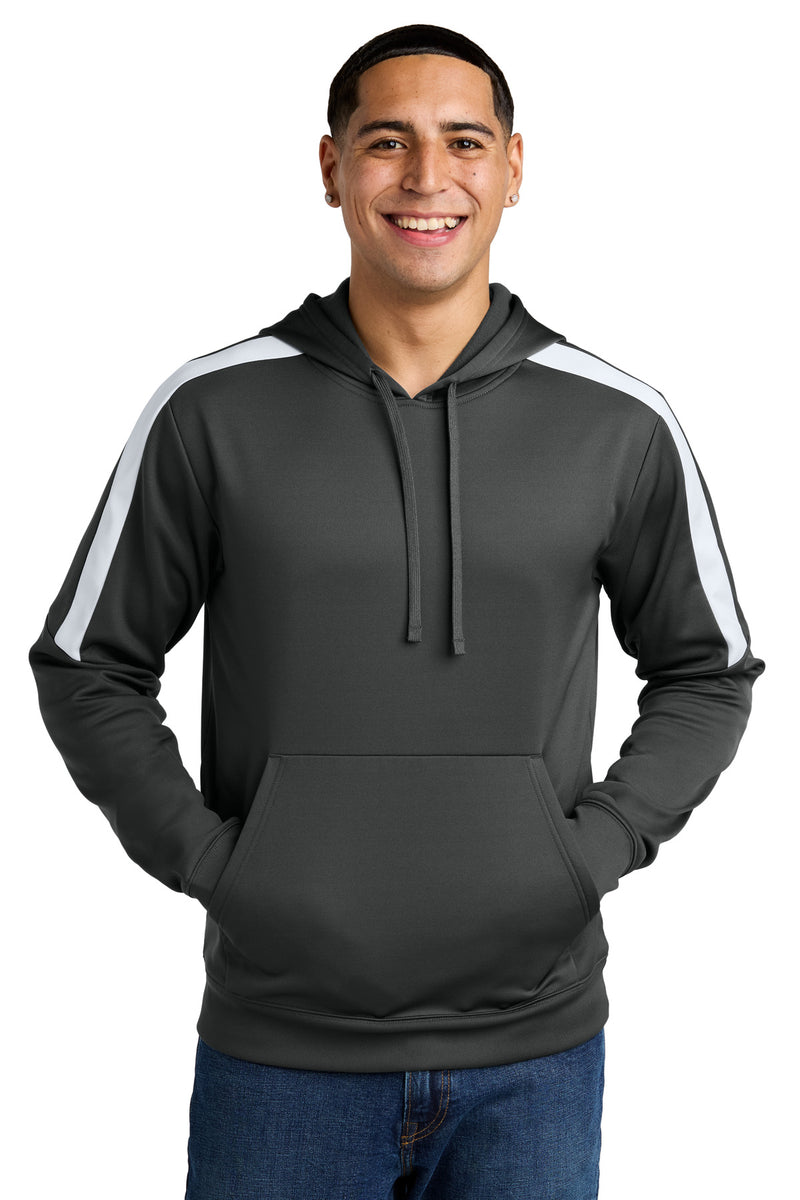 Sport-Tek Sport-Wick Fleece United Pullover Hoodie - Iron Grey/ White