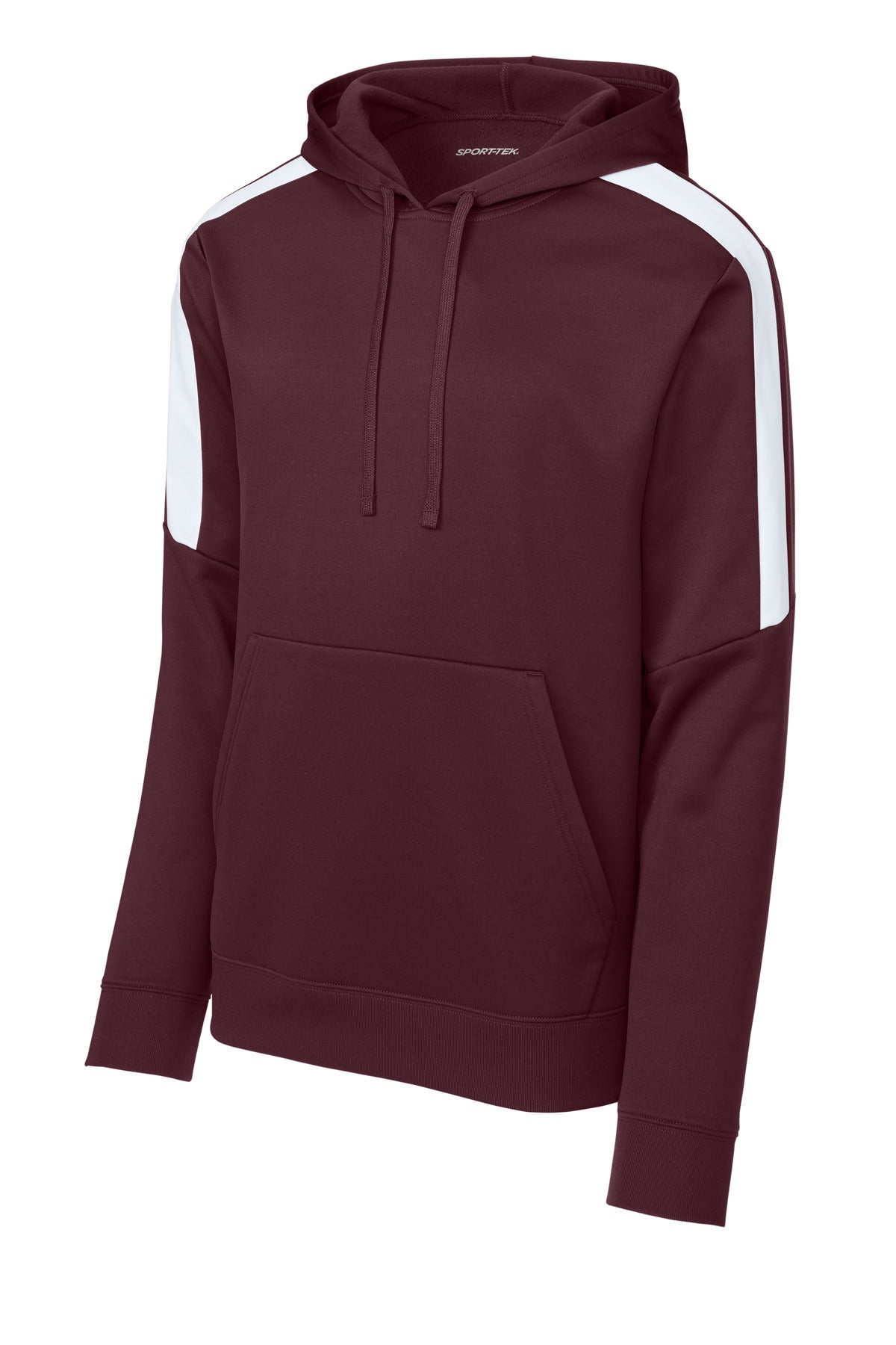 Sport-Tek Sport-Wick Fleece United Pullover Hoodie - Maroon/ White