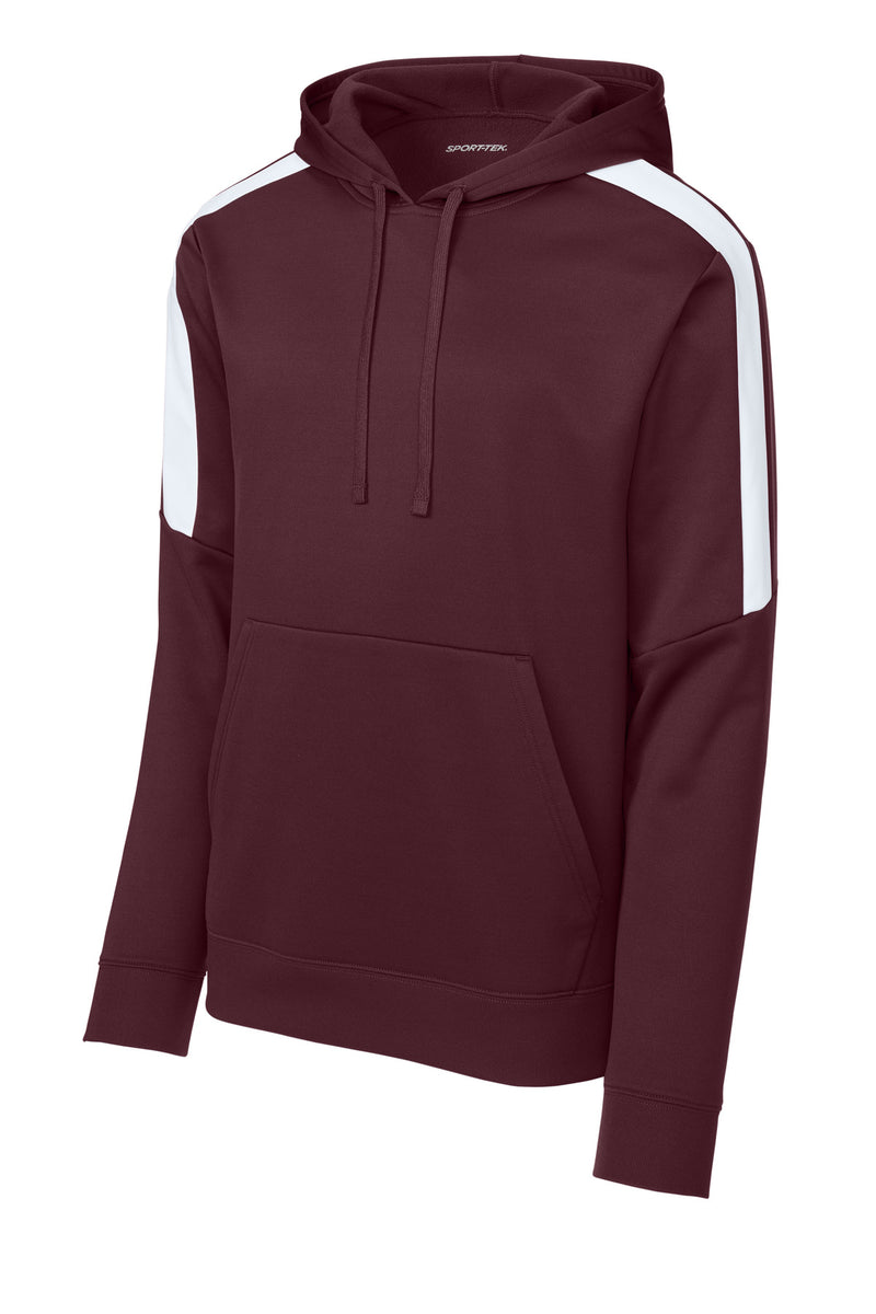 Sport-Tek Sport-Wick Fleece United Pullover Hoodie - Maroon/ White